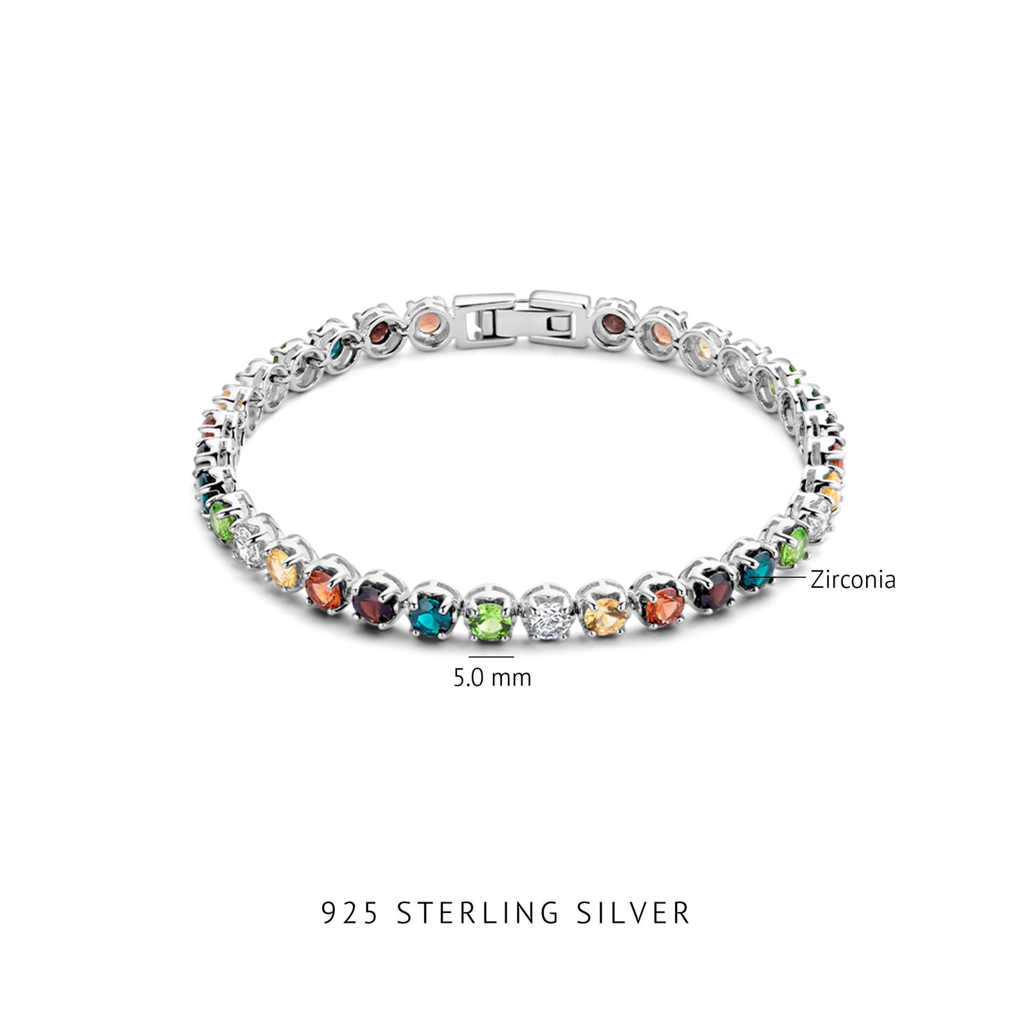 Santa Maria del Fiore 925 sterling silver bracelet with coloured zirconia stones - Parte di Me