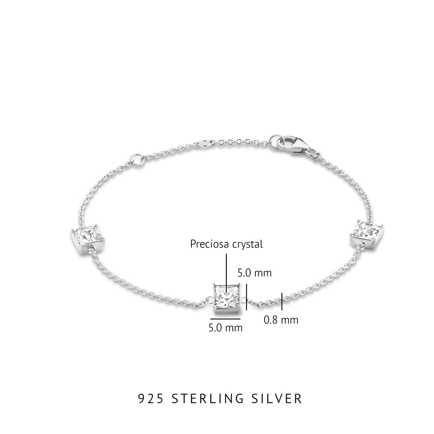 Cento Luci Paola 925 sterling silver bracelet with preciosa crystal - Parte di Me