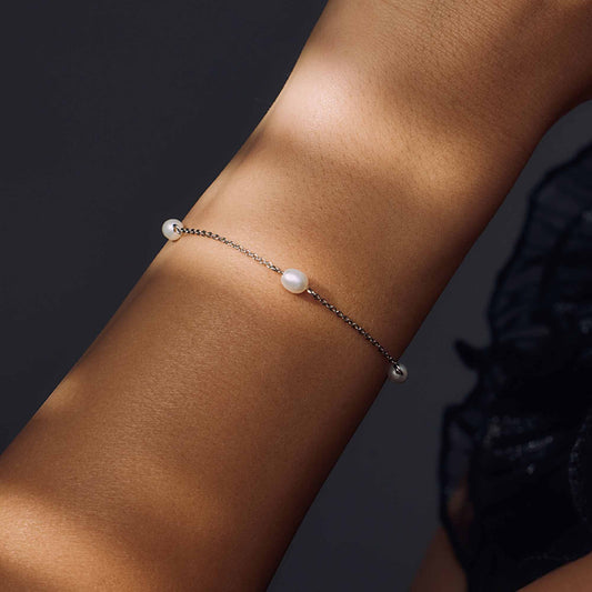 Brioso Cortona Ambra 925 sterling silver bracelet with freshwater pearls - Parte di Me