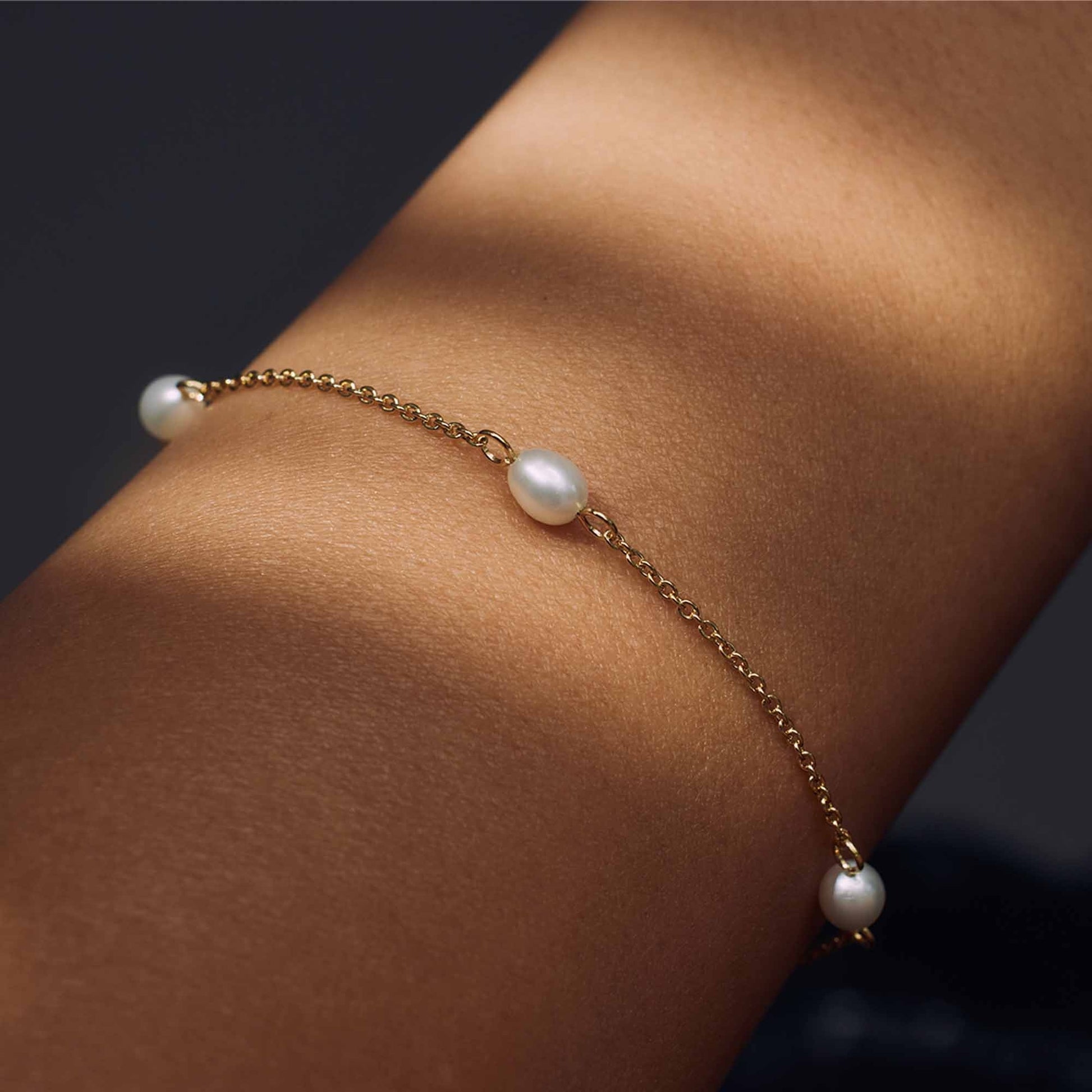 Brioso Cortona Ambra 925 sterling silver gold plated bracelet with freshwater pearls - Parte di Me