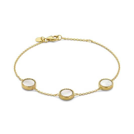 Brioso Cortona Dara 925 sterling silver gold plated bracelet with mother of pearl - Parte di Me