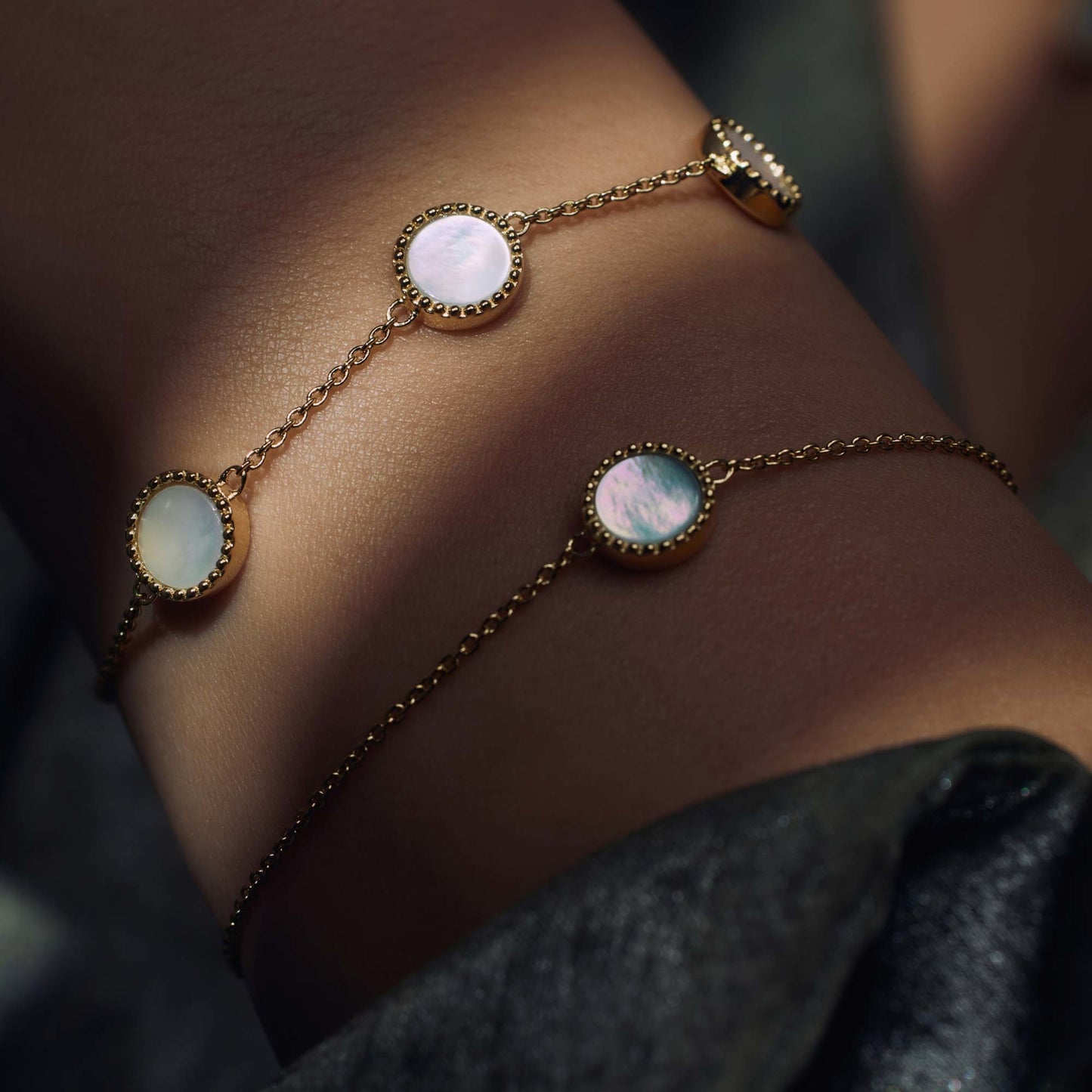 Brioso Cortona Dara 925 sterling silver gold plated bracelet with mother of pearl - Parte di Me