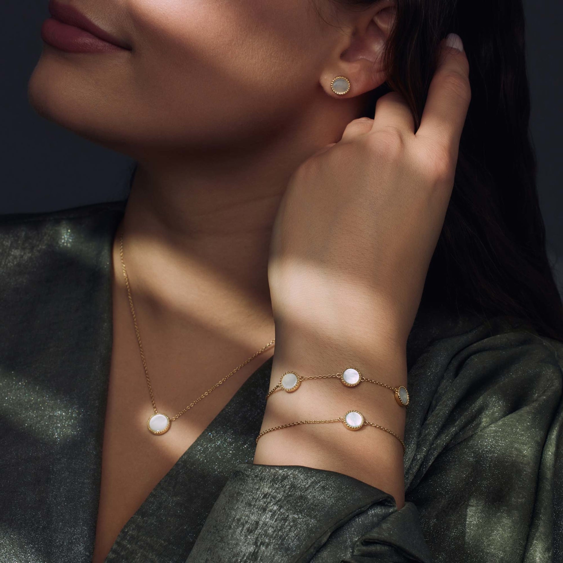 Brioso Cortona Dara 925 sterling silver gold plated bracelet with mother of pearl - Parte di Me