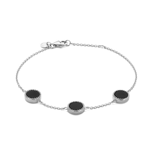 Brioso Cortona Giulia 925 sterling silver bracelet with black onyx - Parte di Me