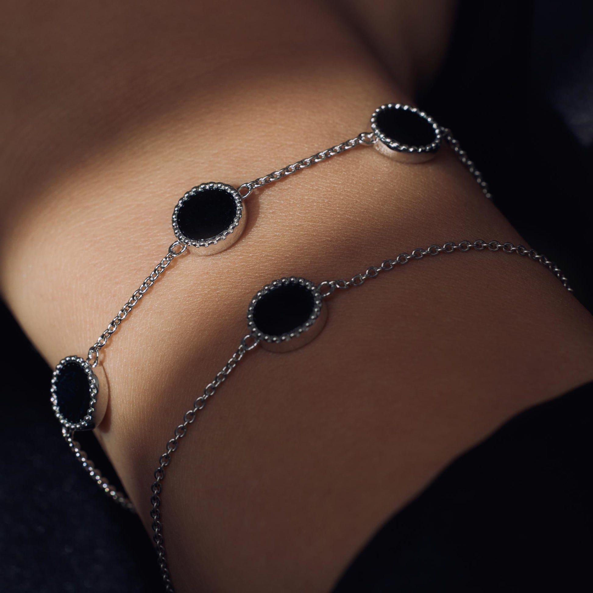 Brioso Cortona Giulia 925 sterling silver bracelet with black onyx - Parte di Me