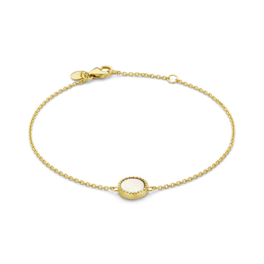 Brioso Cortona Dara 925 sterling silver gold plated bracelet with mother of pearl - Parte di Me