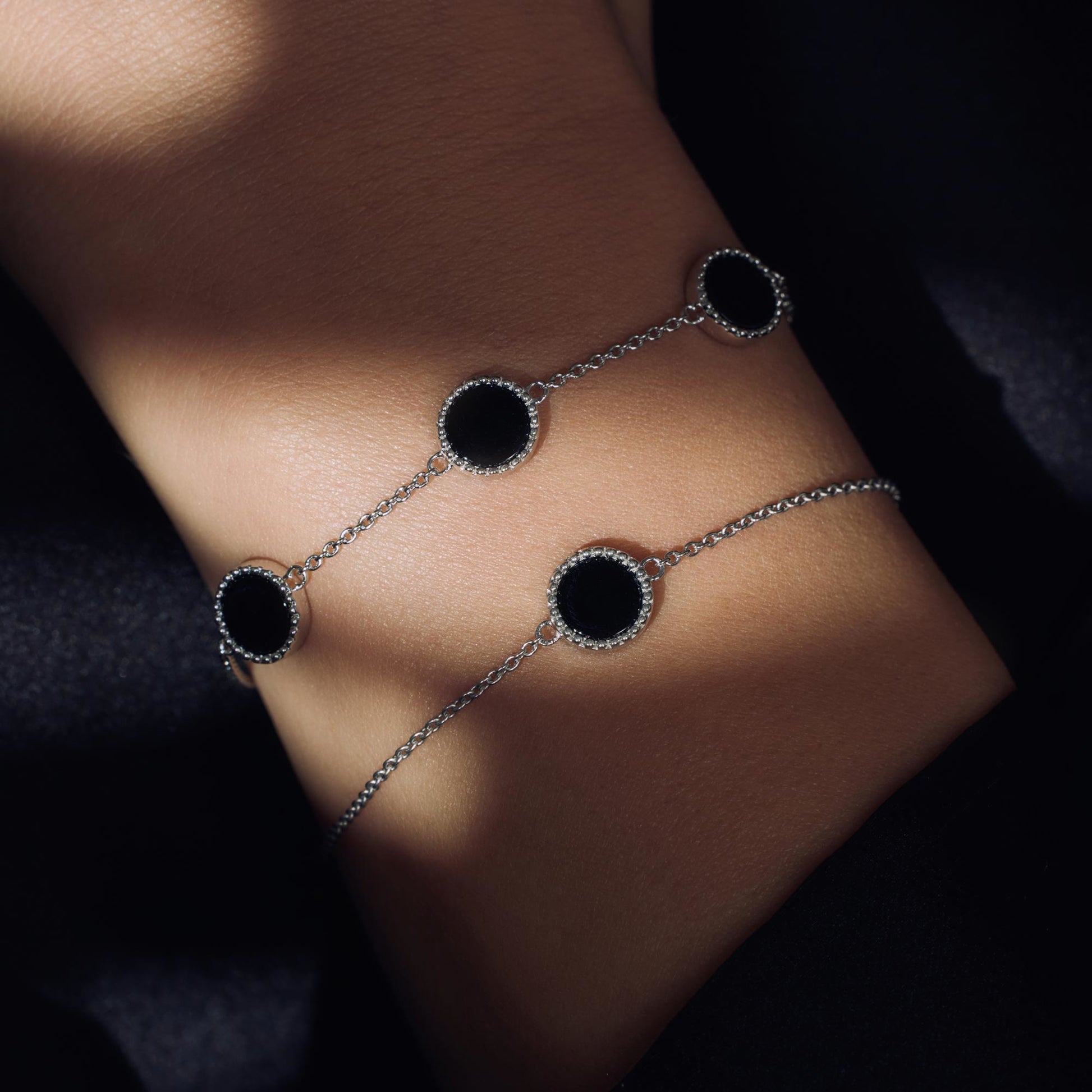 Brioso Cortona Giulia 925 sterling silver bracelet with black onyx - Parte di Me