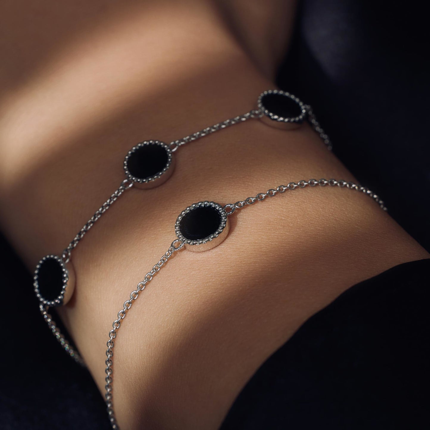 Brioso Cortona Giulia 925 sterling silver bracelet with black onyx - Parte di Me