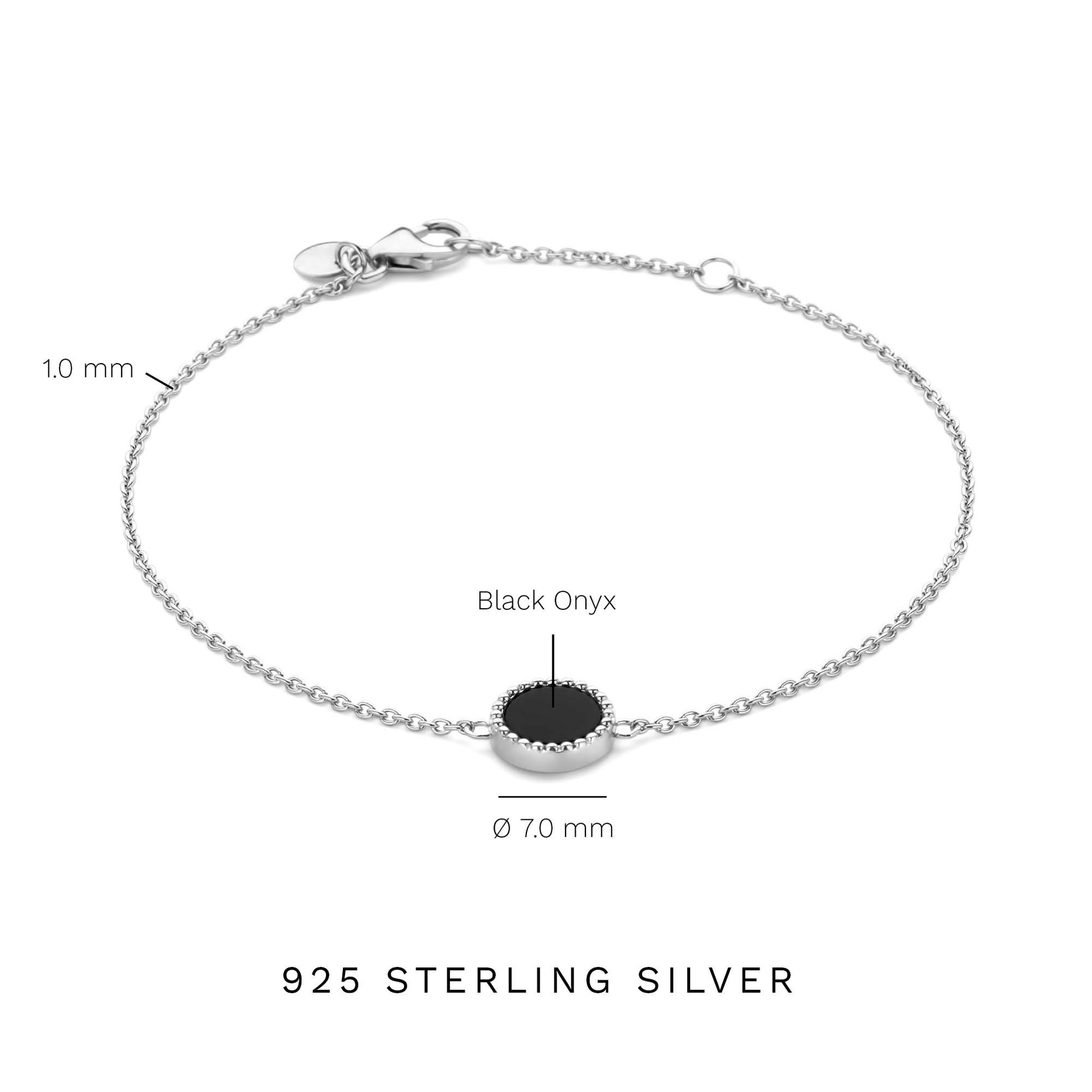 Brioso Cortona Giulia 925 sterling silver bracelet with black onyx - Parte di Me