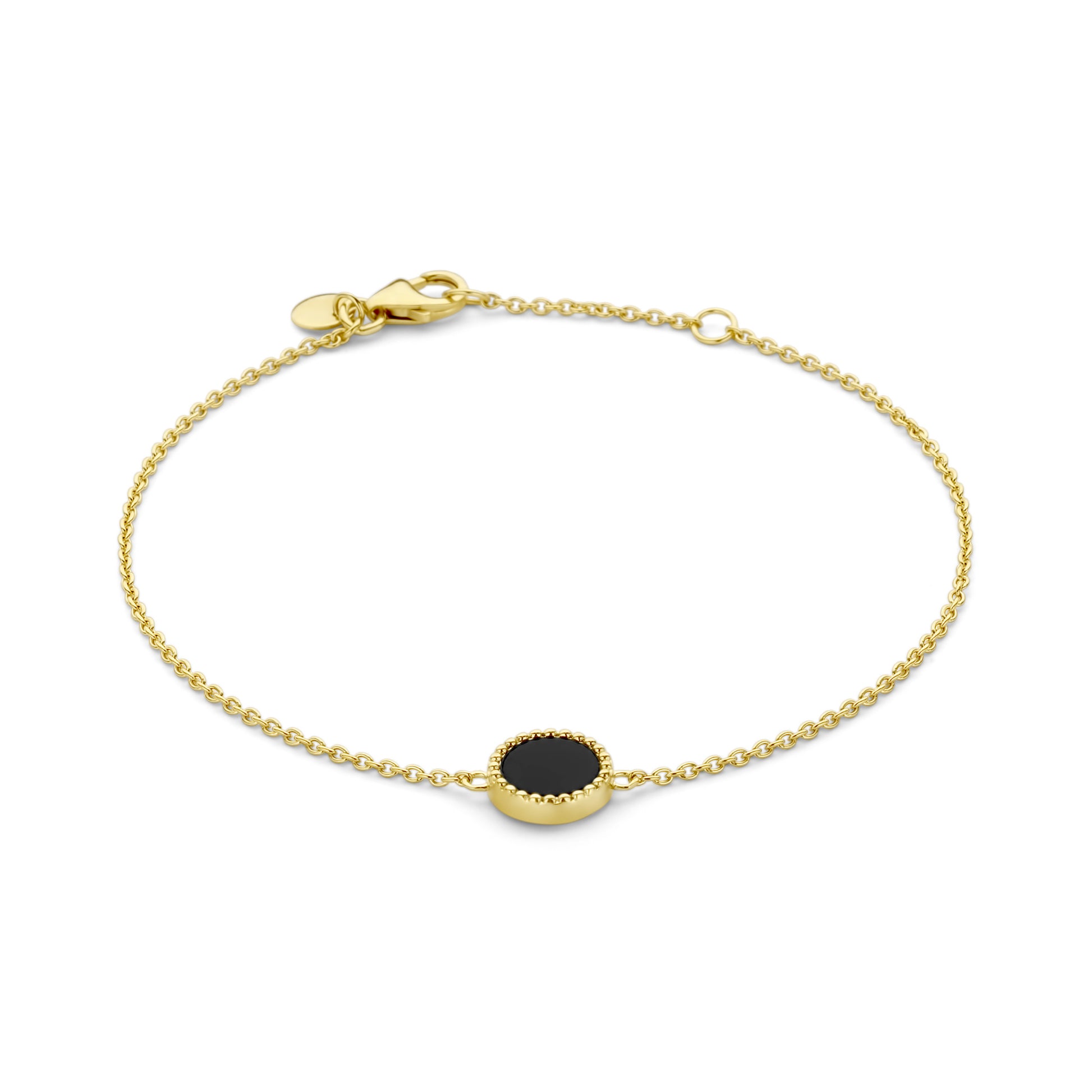 Brioso Cortona Giulia 925 sterling silver gold plated bracelet with black onyx - Parte di Me