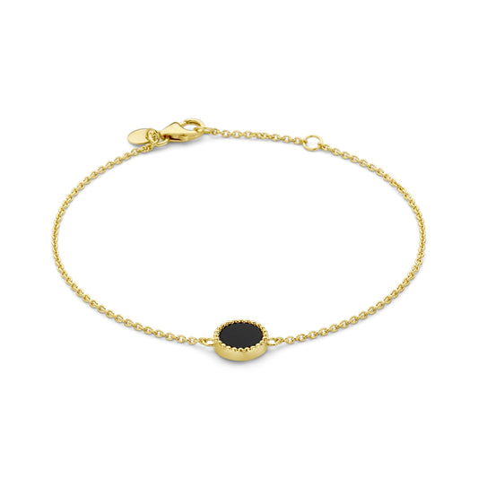 Brioso Cortona Giulia 925 sterling silver gold plated bracelet with black onyx - Parte di Me