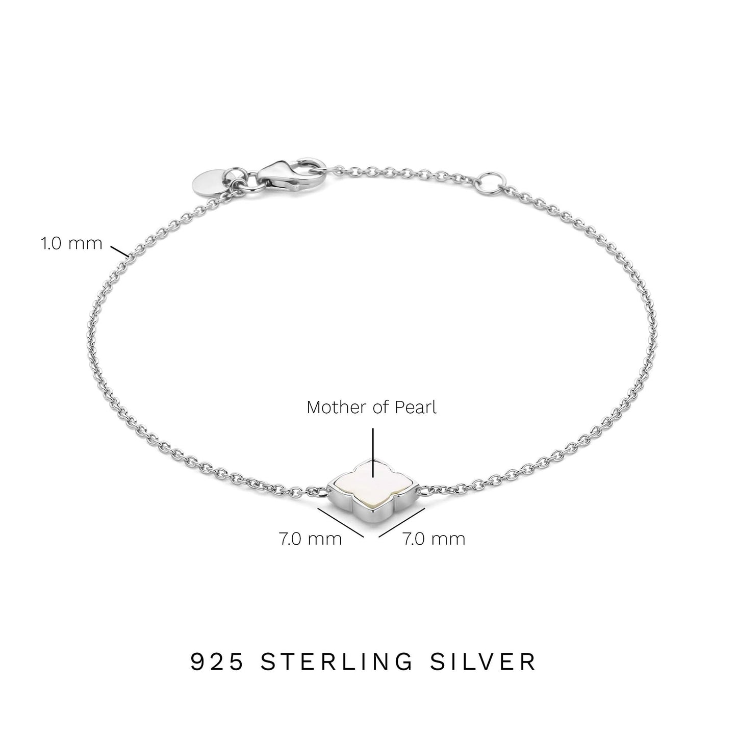 Brioso Cortona Dara 925 sterling silver bracelet with mother of pearl - Parte di Me