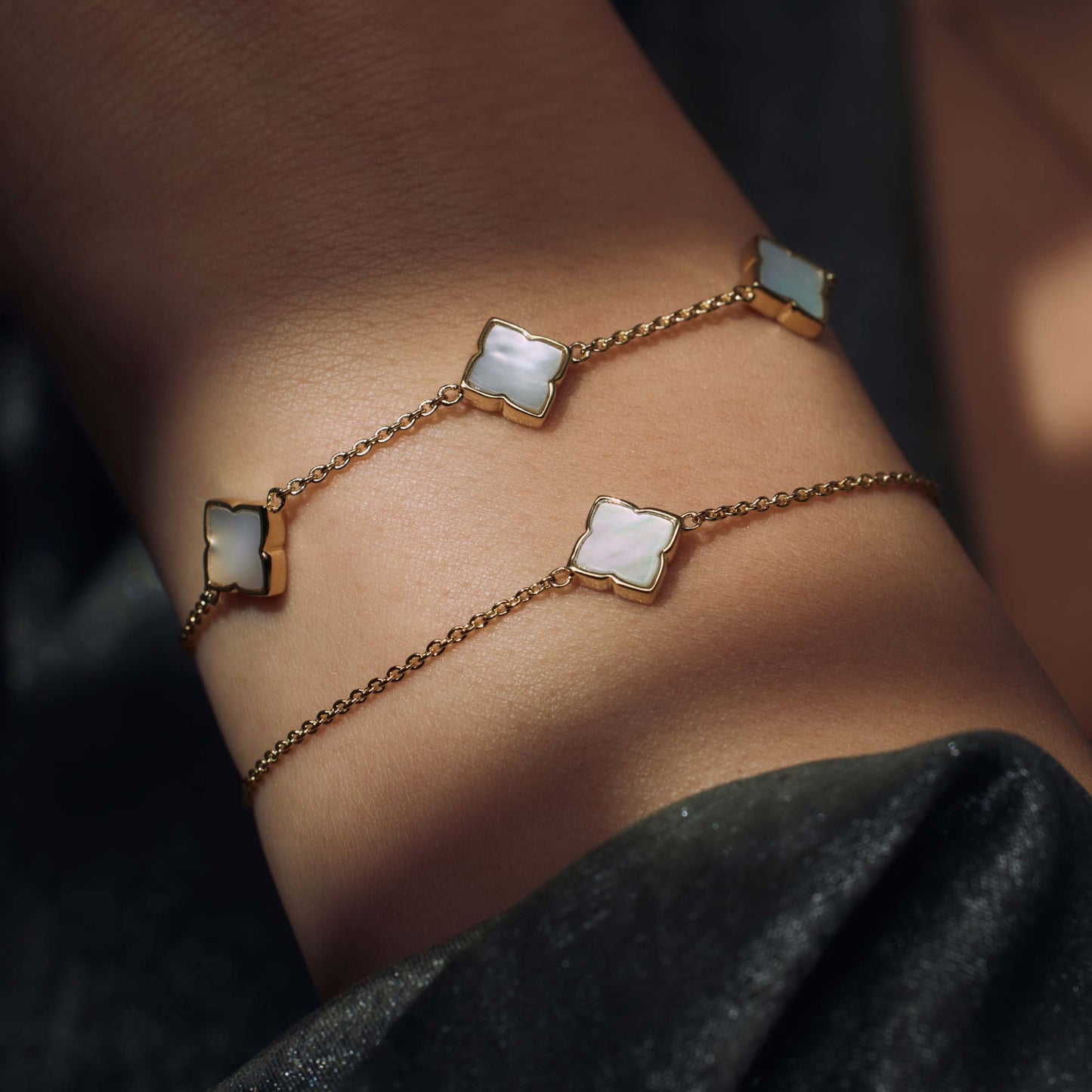 Brioso Cortona Dara 925 sterling silver gold plated bracelet with mother of pearl - Parte di Me