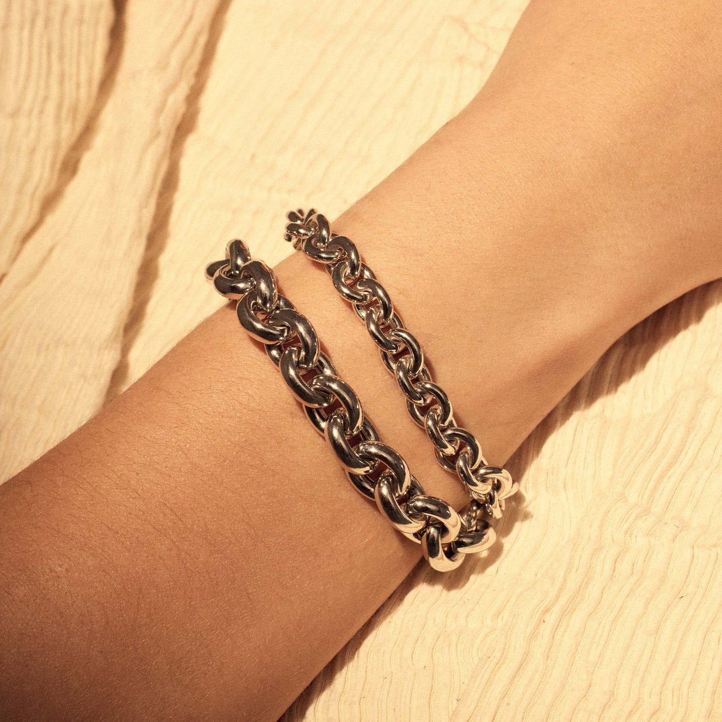 Dames schakelarmband van 925 sterling zilver verguld, gouden bedelarmband (3 mm) Classic, bedelarmband voor alle gangbare bedelhangers, lengte 16-19 cm, 16 centimeters, n.a