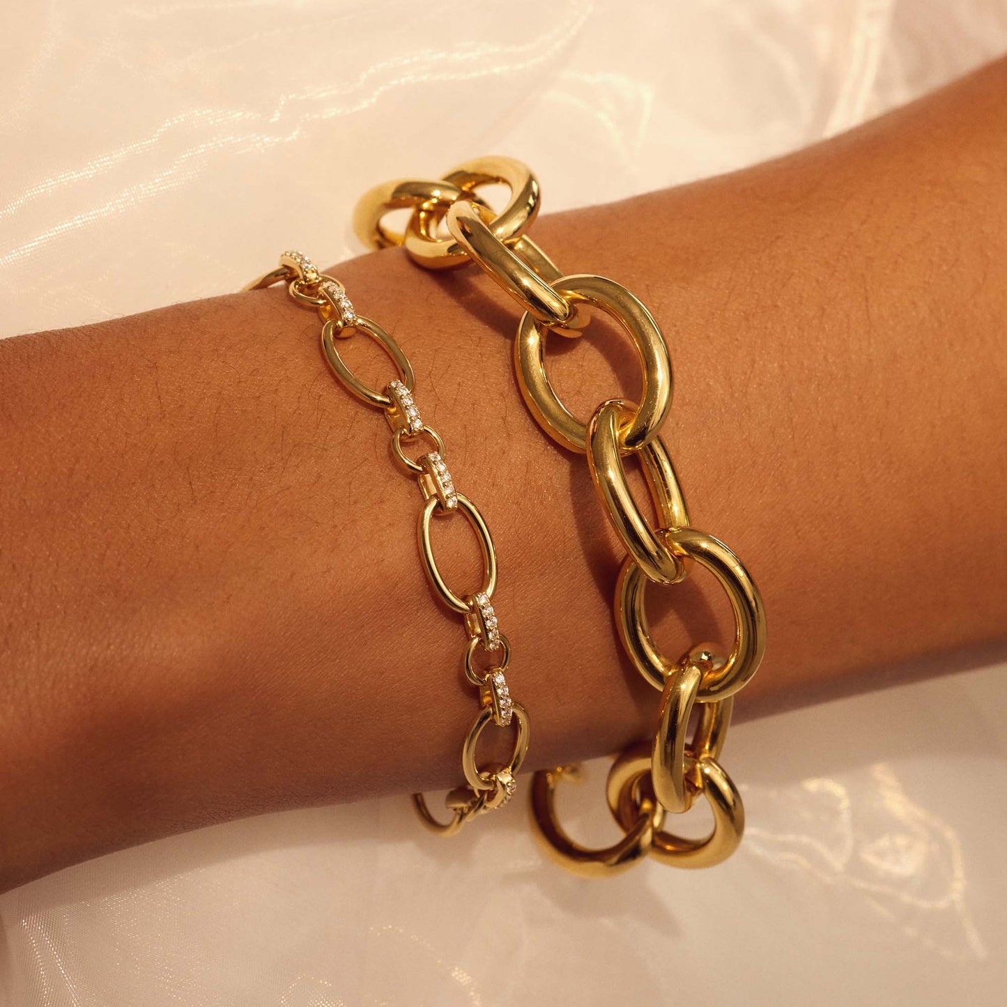 Bibbiena Poppi Adriane 925 sterling silver gold plated link bracelet - Parte di Me