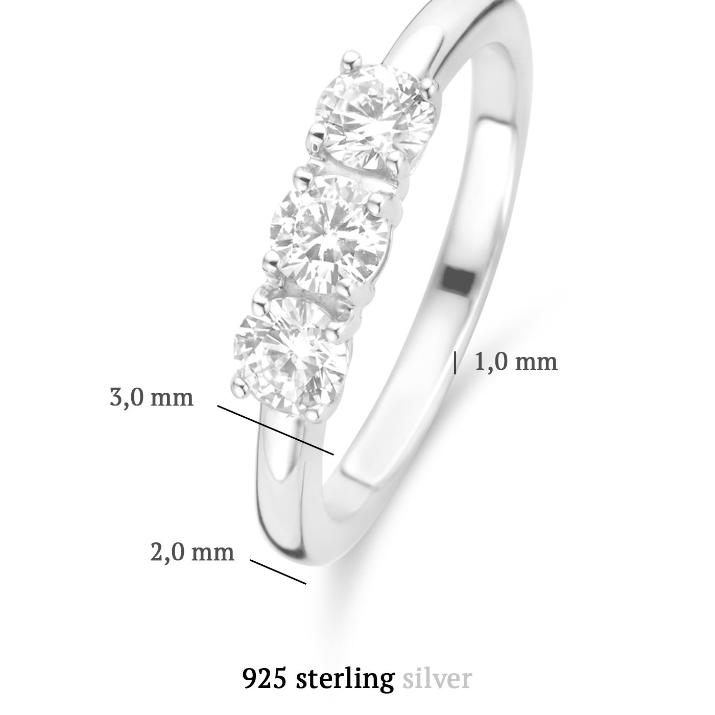 Ponte Vecchio Santa Trinita 925 sterling silver ring with zirconia stones - Parte di Me