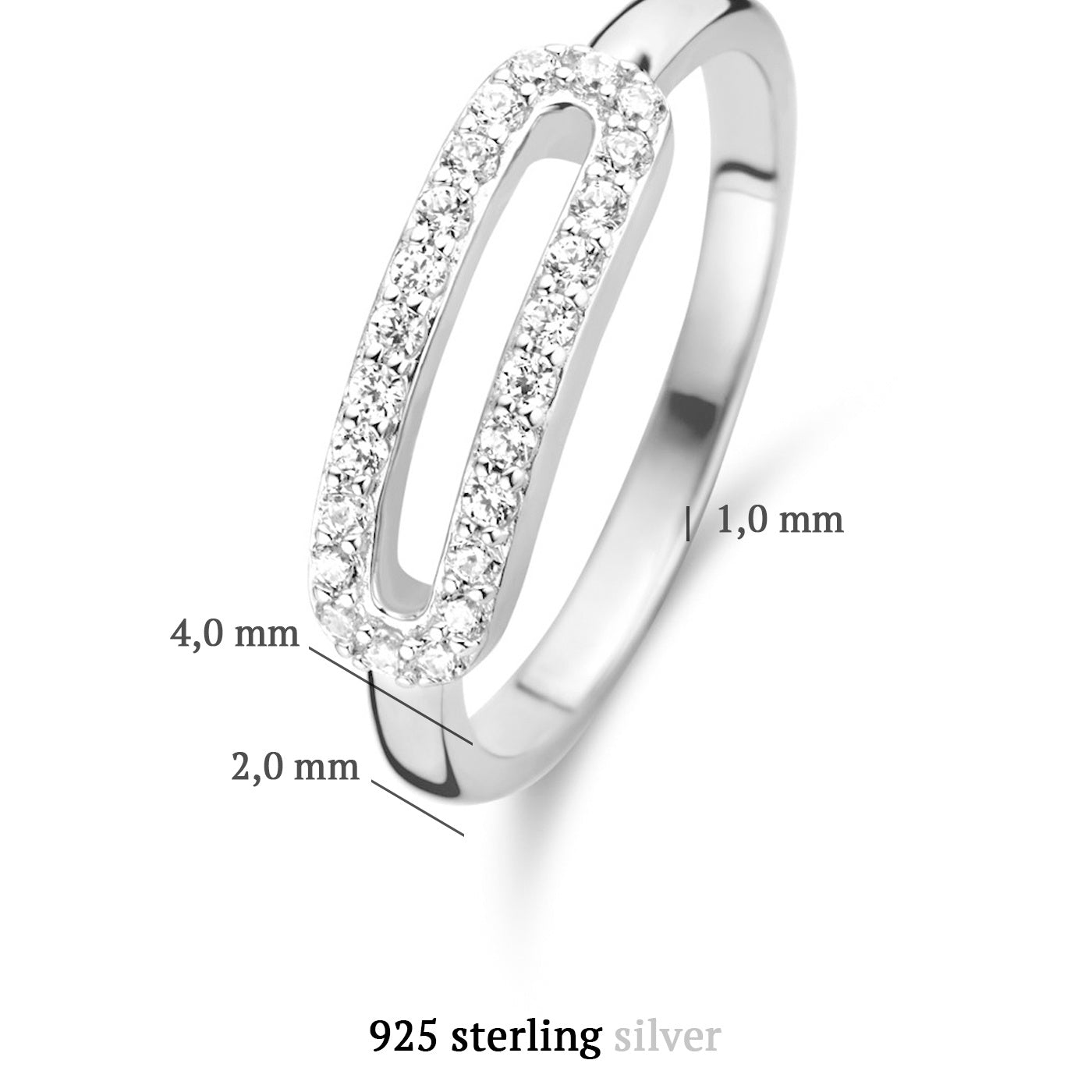 Ponte Vecchio Cartolina 925 sterling silver ring with zirconia stones - Parte di Me