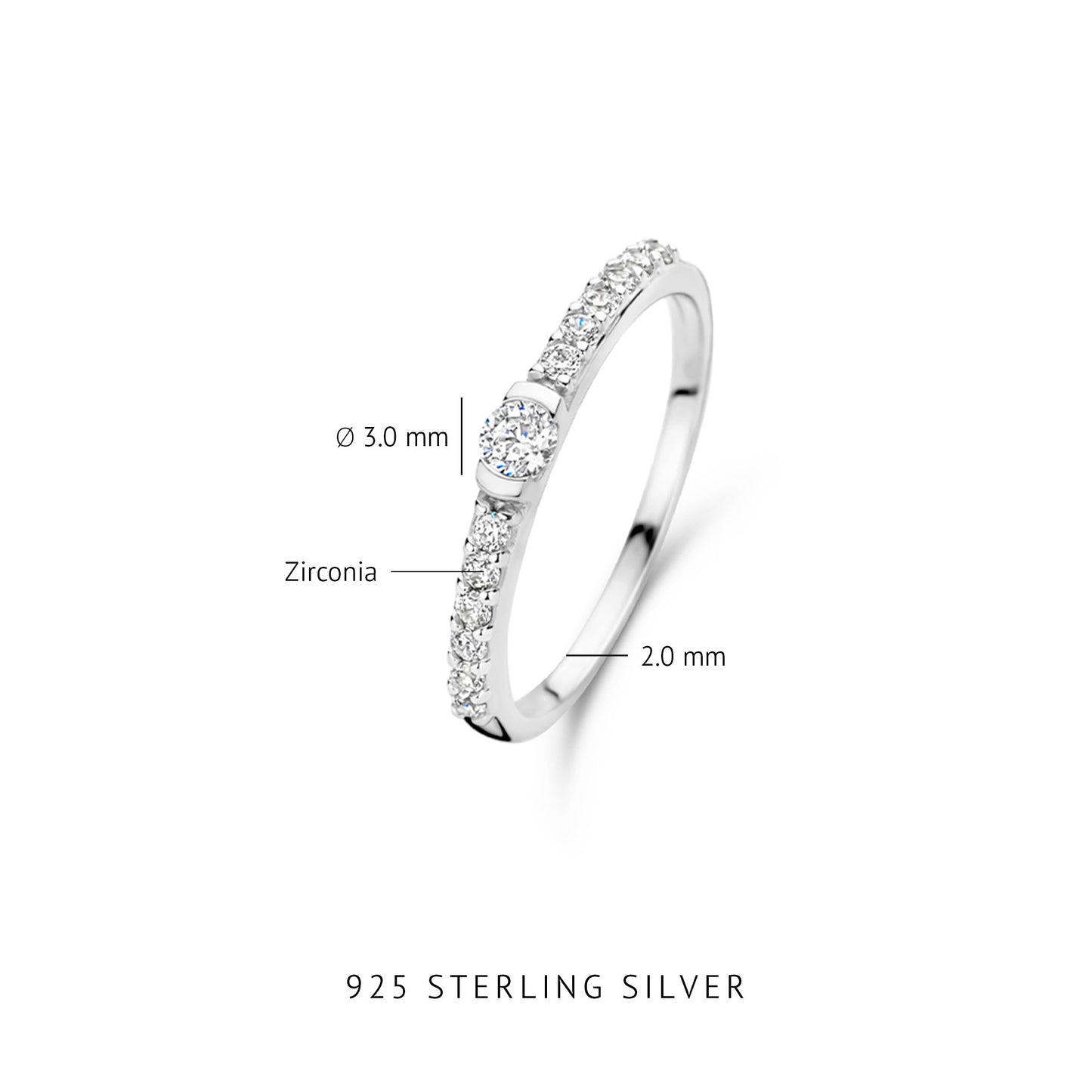 Santa Maria della Base 925 sterling silver ring with zirconia stones - Parte di Me