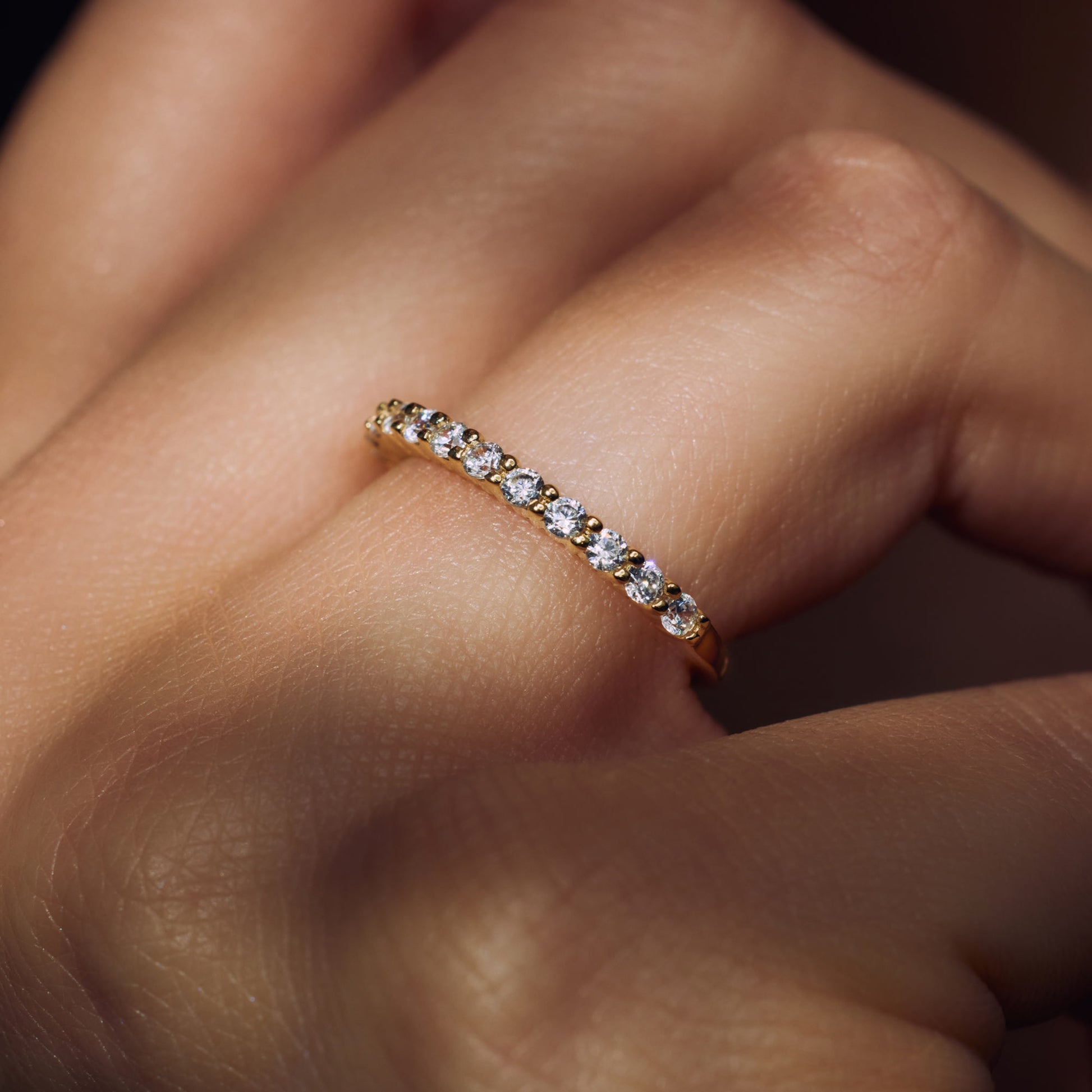 Santa Maria della Base 925 sterling silver gold plated ring with zirconia stones - Parte di Me