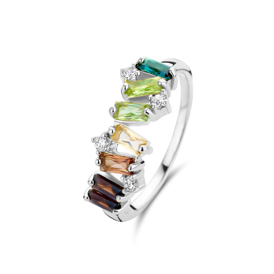 Santa Maria del Fiore 925 sterling silver ring with coloured zirconia stones - Parte di Me