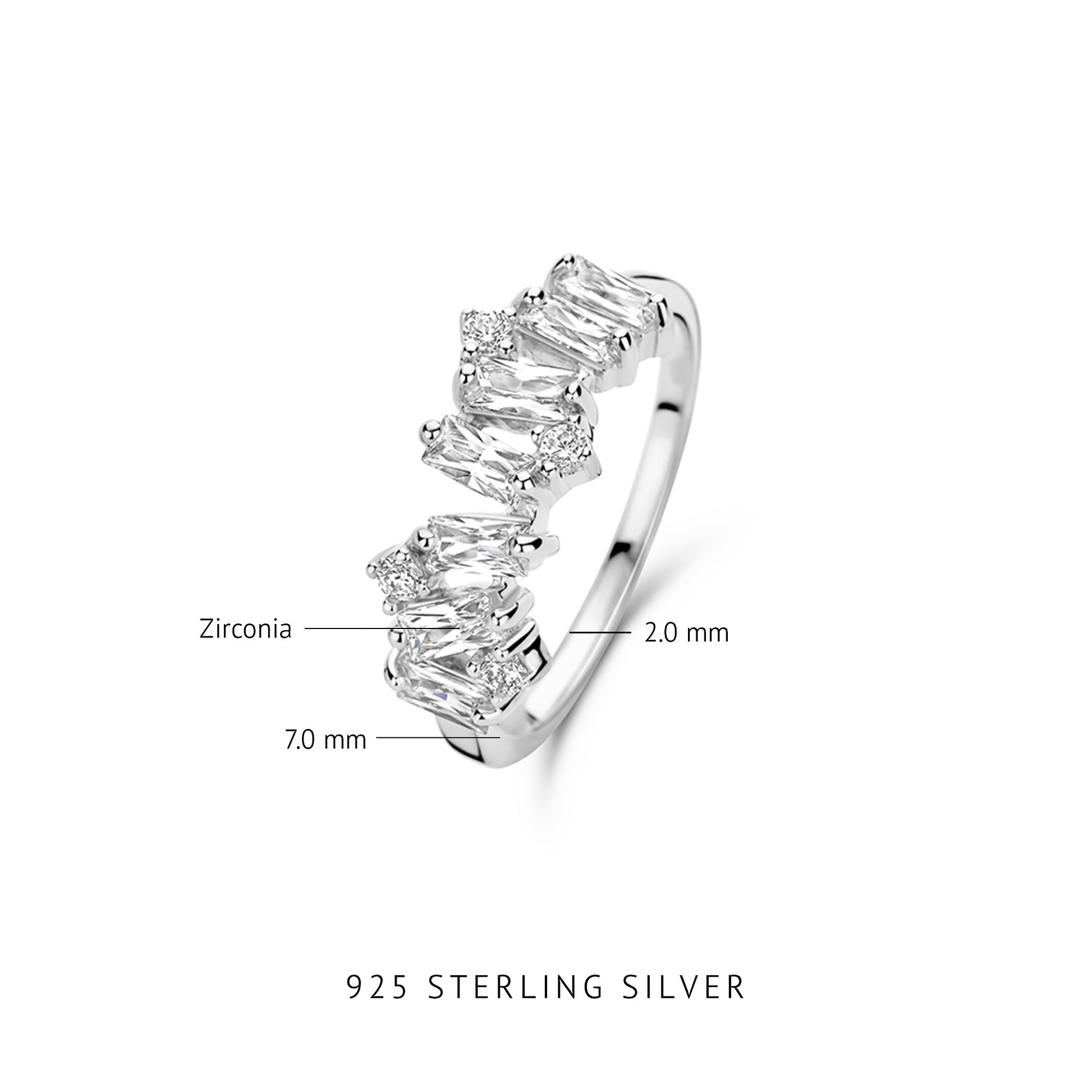 Santa Maria della Base 925 sterling silver ring with zirconia stones - Parte di Me
