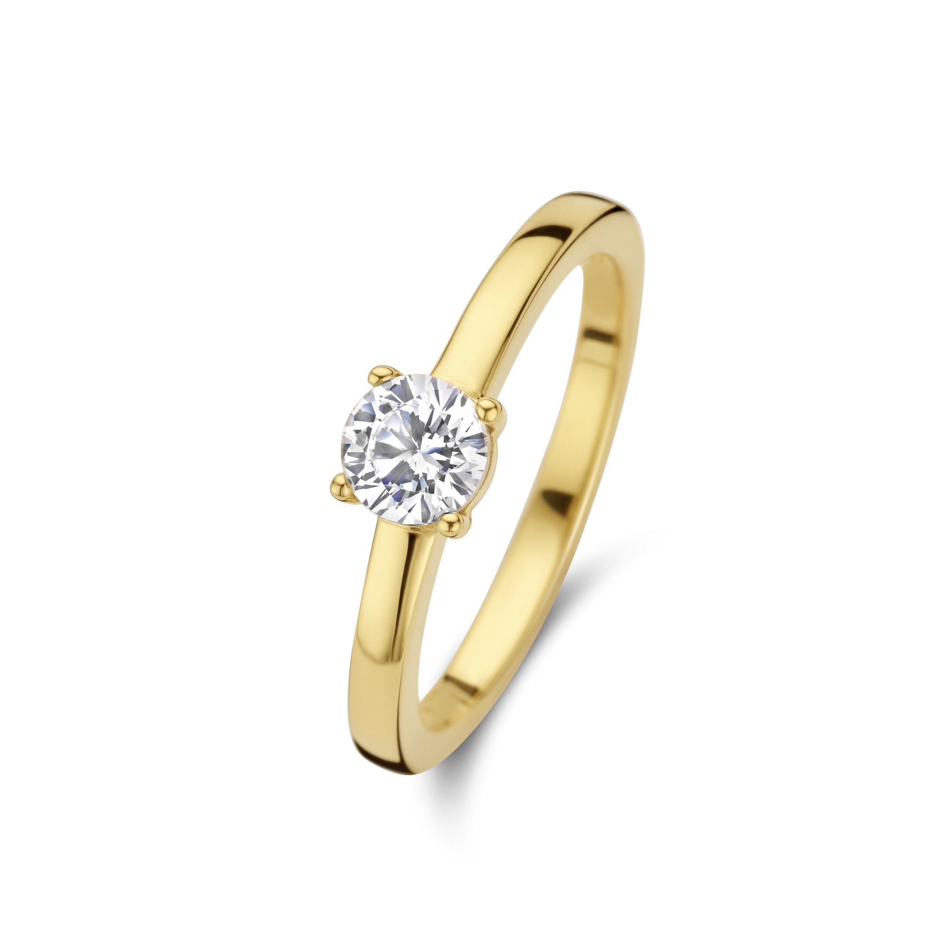 Ponte Vecchio Sofia 925 sterling silver gold plated ring with zirconia stone - Parte di Me