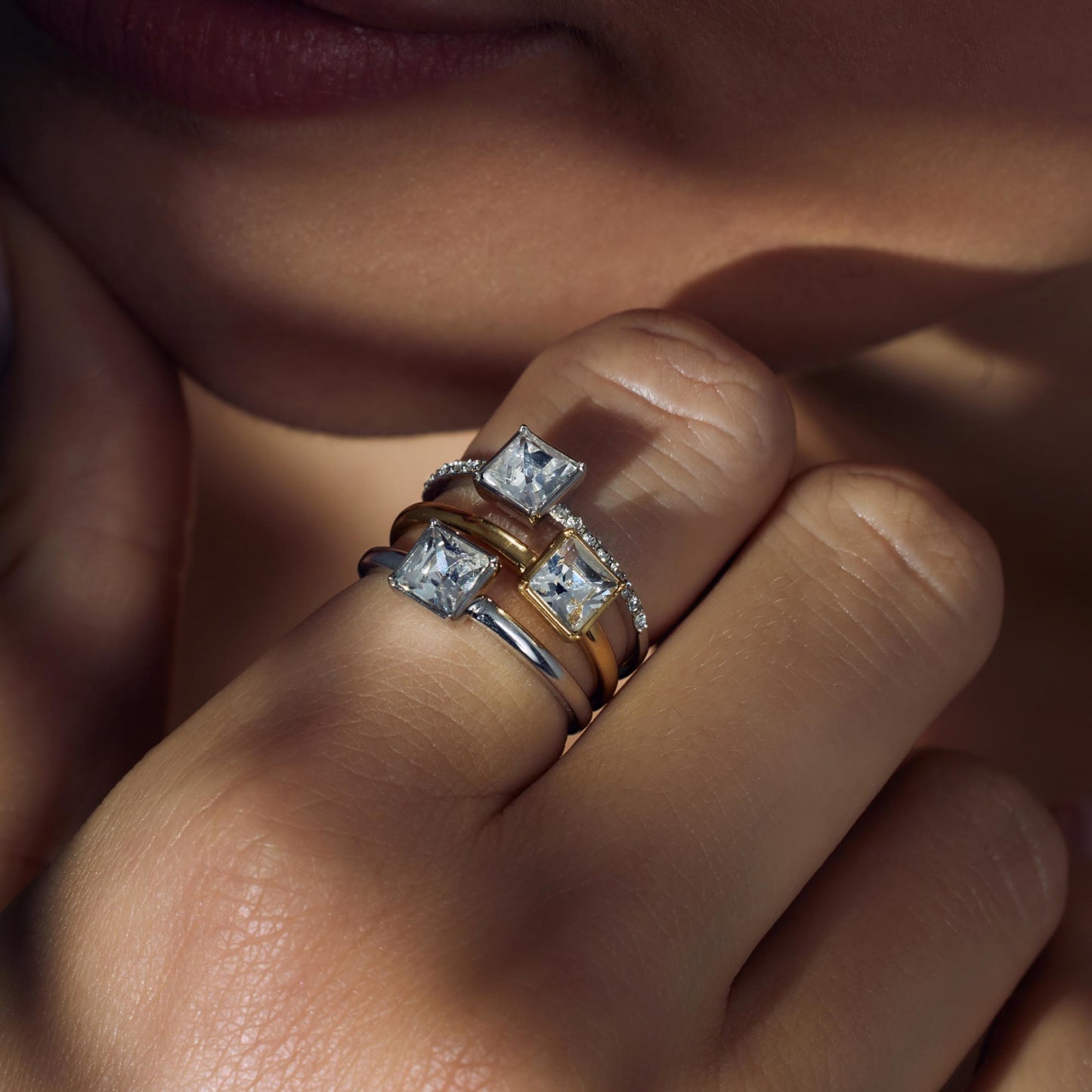 Cento Luci Perla 925 sterling silver ring with preciosa crystal - Parte di Me