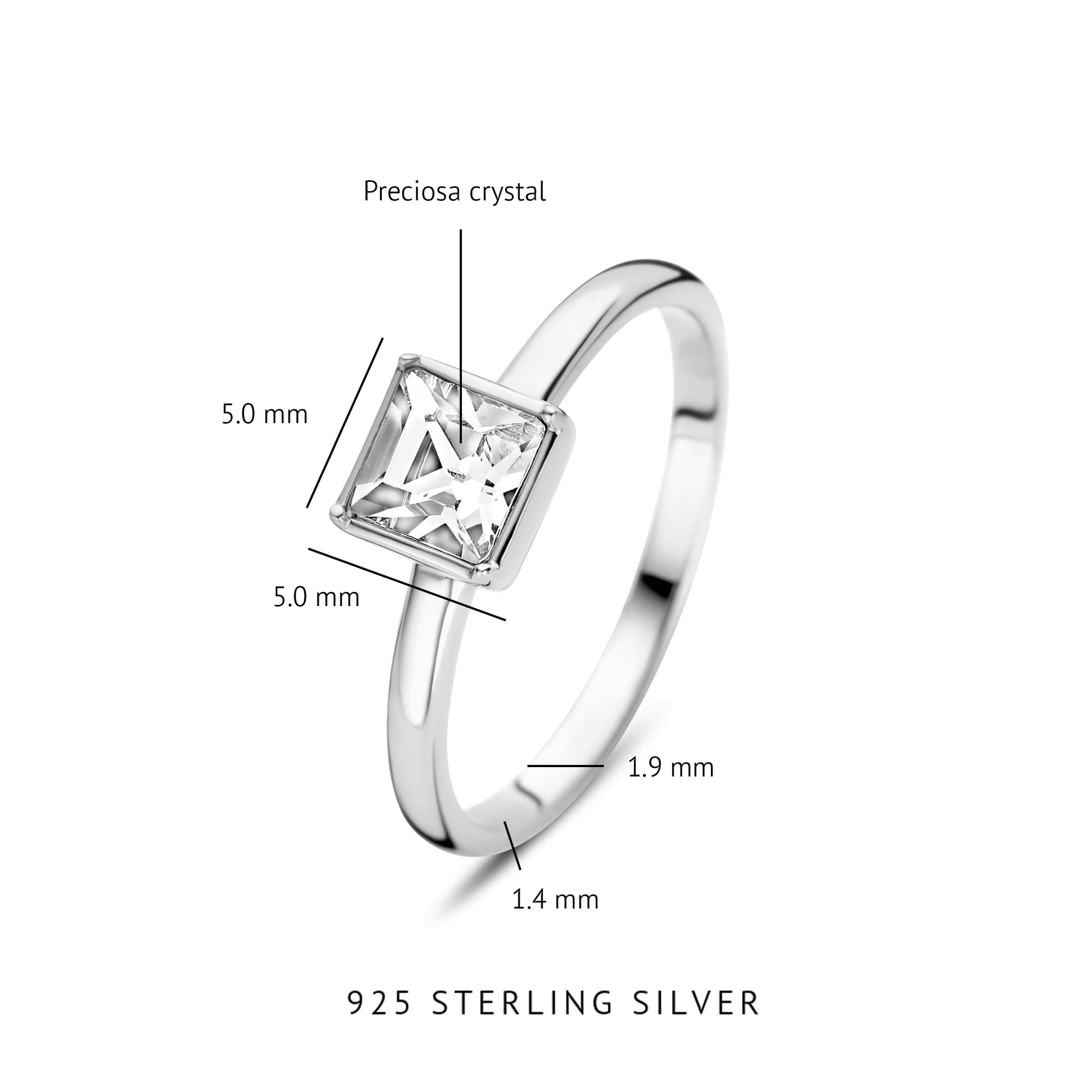 Cento Luci Perla 925 sterling silver ring with preciosa crystal - Parte di Me