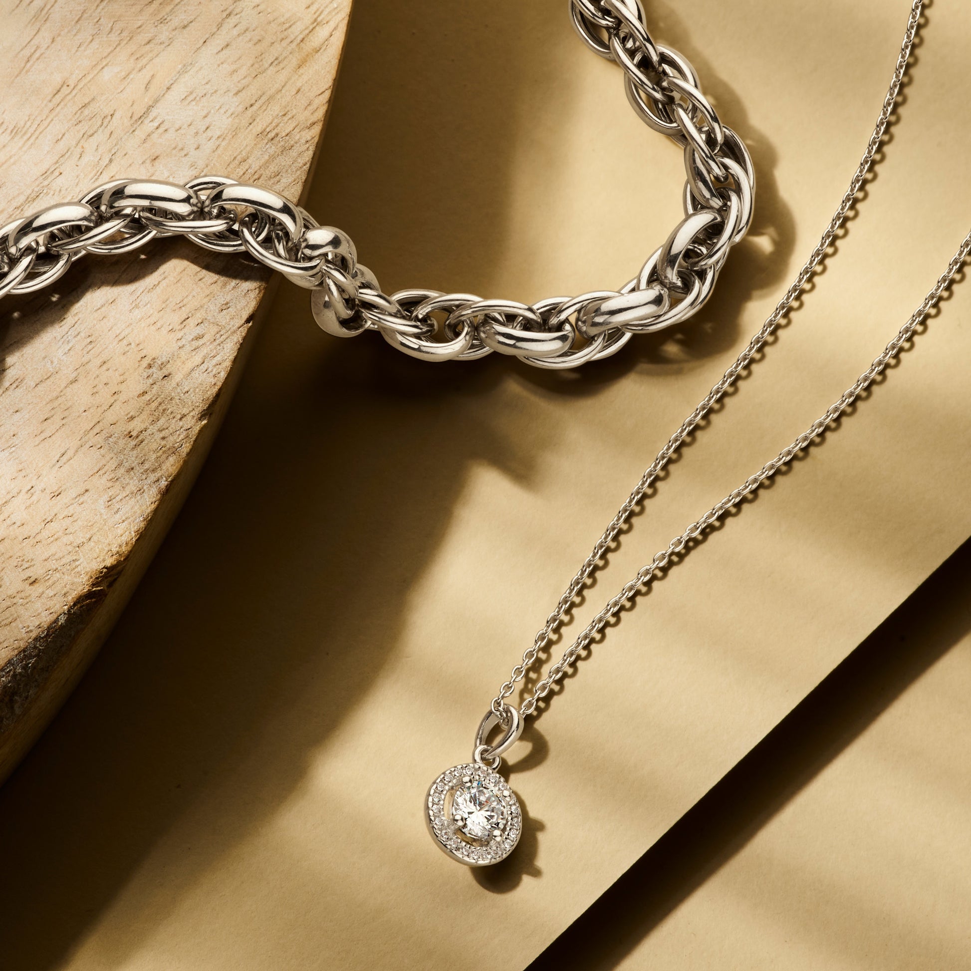 Ponte Vecchio Dalia 925 sterling silver necklace with zirconia stone - Parte di Me