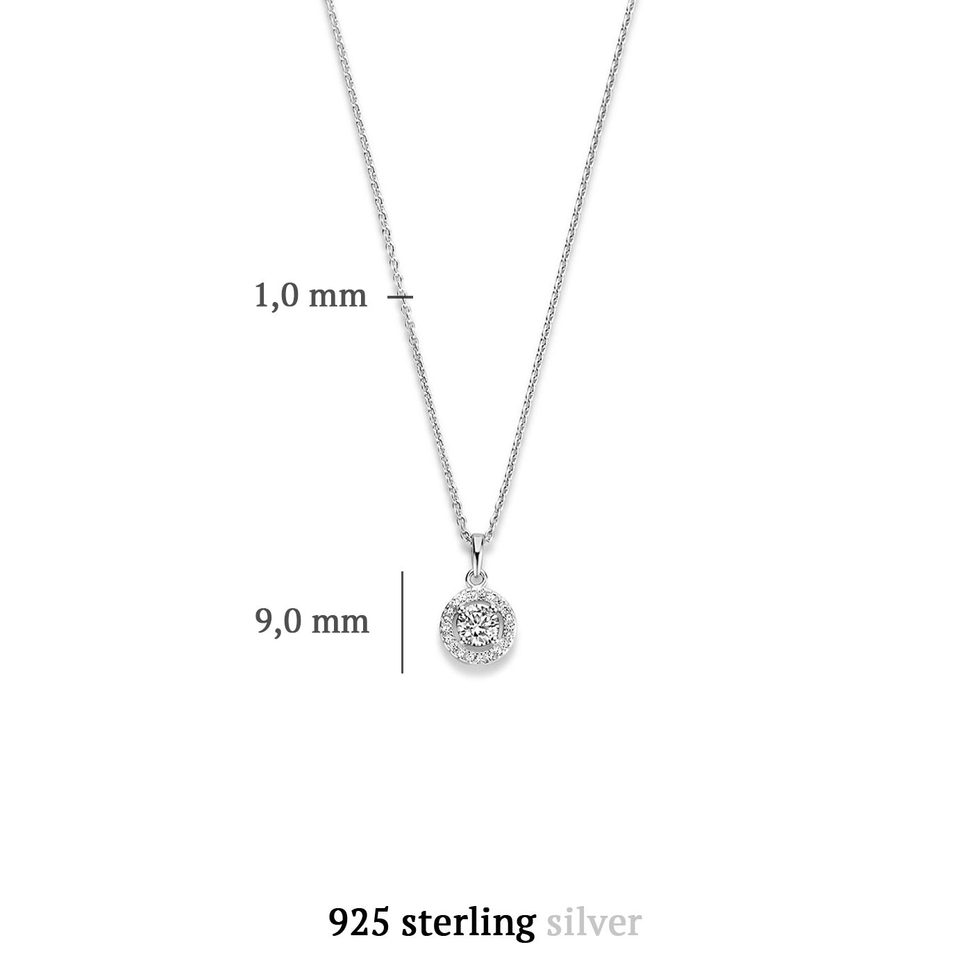 Ponte Vecchio Dalia 925 sterling silver necklace with zirconia stone - Parte di Me