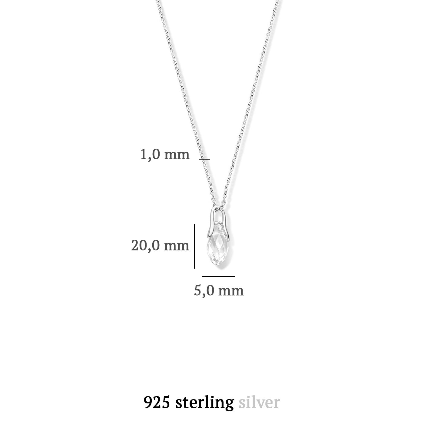 La Sirena Ombrone 925 sterling silver necklace with glass - Parte di Me