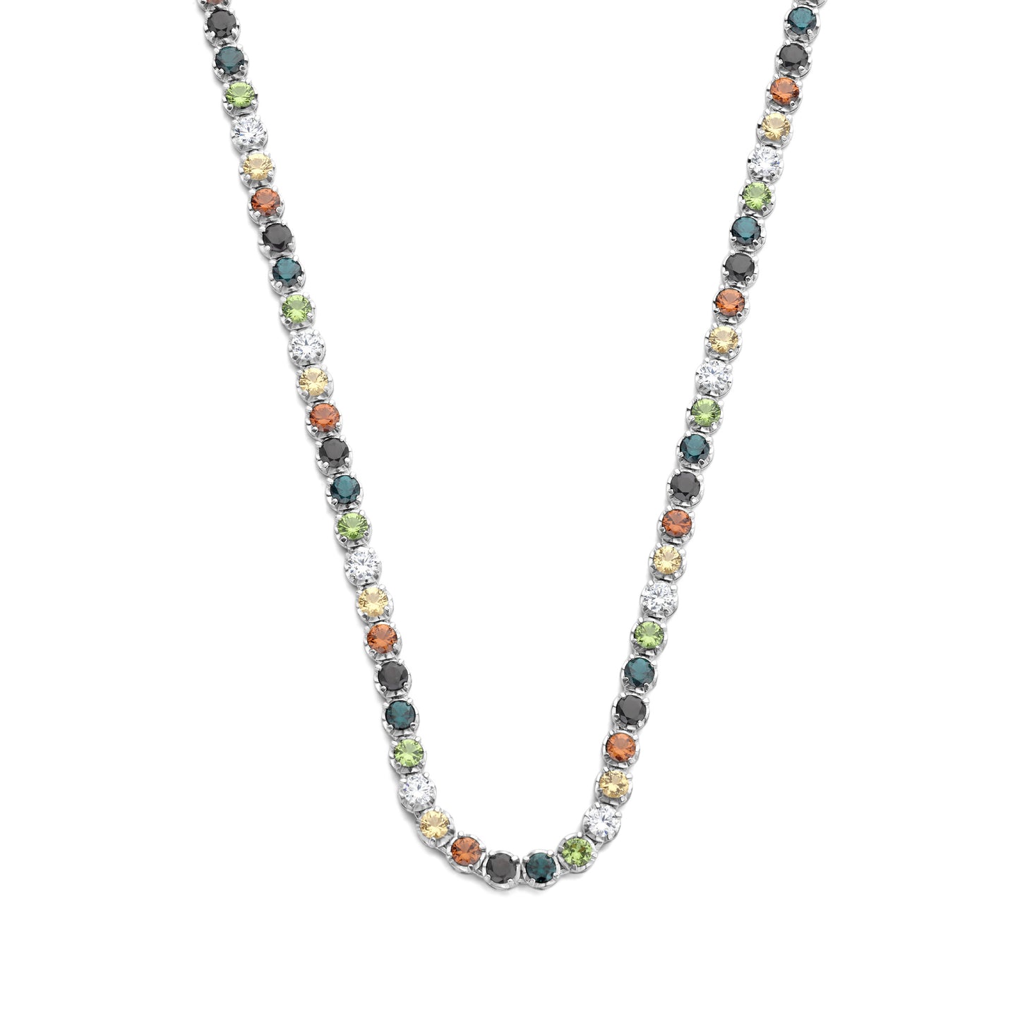 Santa Maria del Fiore 925 sterling silver necklace with coloured zirconia stones - Parte di Me