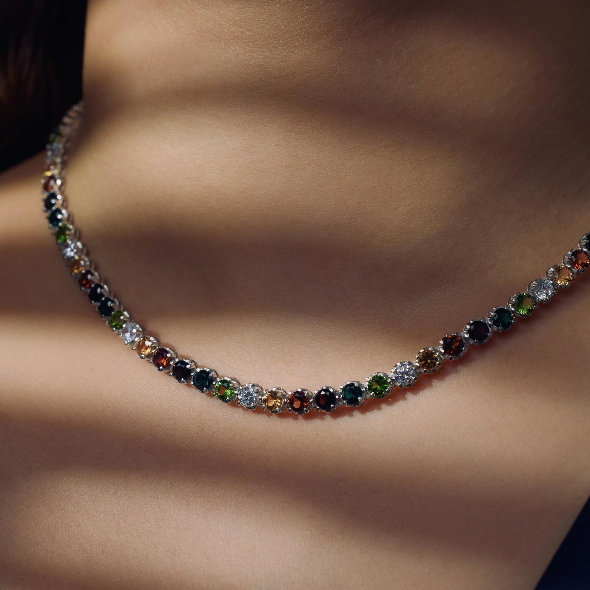 Santa Maria del Fiore 925 sterling silver necklace with coloured zirconia stones - Parte di Me