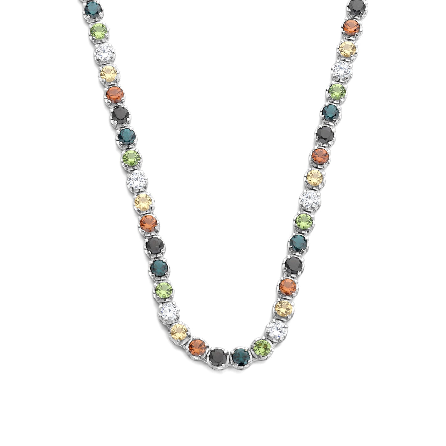 Santa Maria del Fiore 925 sterling silver necklace with coloured zirconia stones - Parte di Me