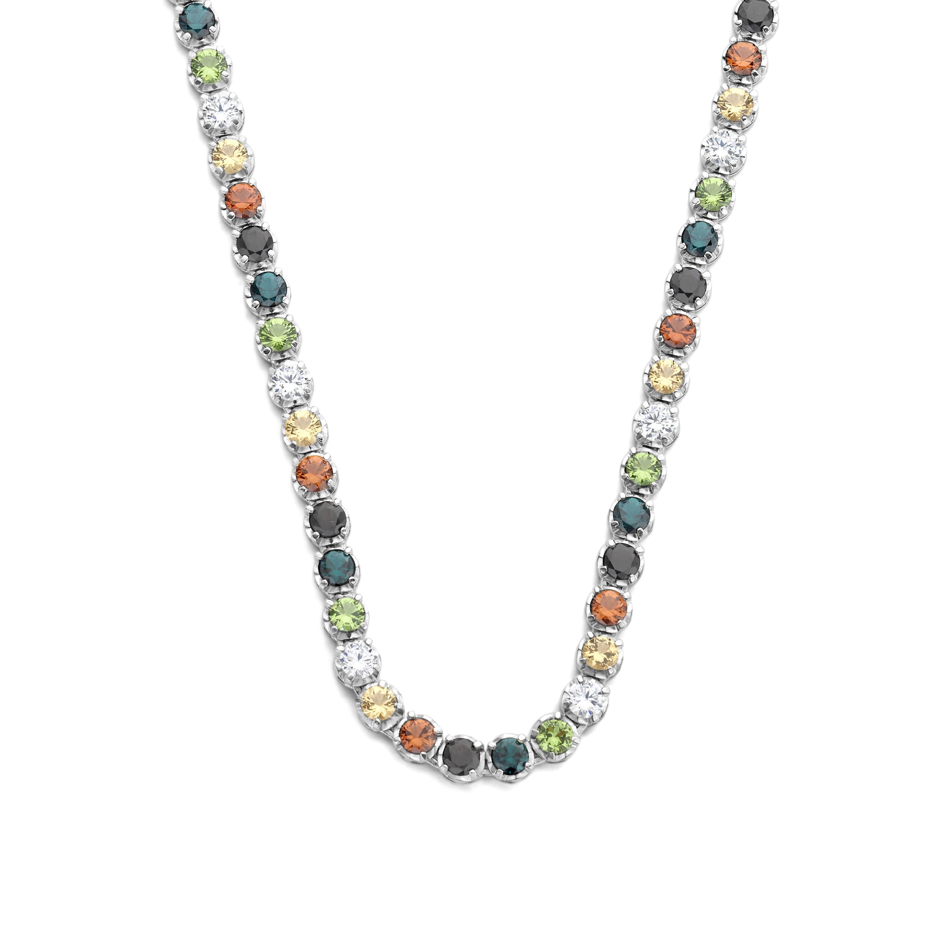 Santa Maria del Fiore 925 sterling silver necklace with coloured zirconia stones - Parte di Me