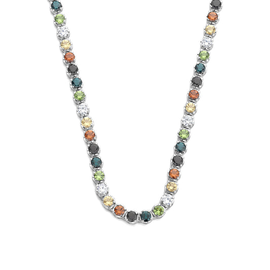Santa Maria del Fiore 925 sterling silver necklace with coloured zirconia stones - Parte di Me