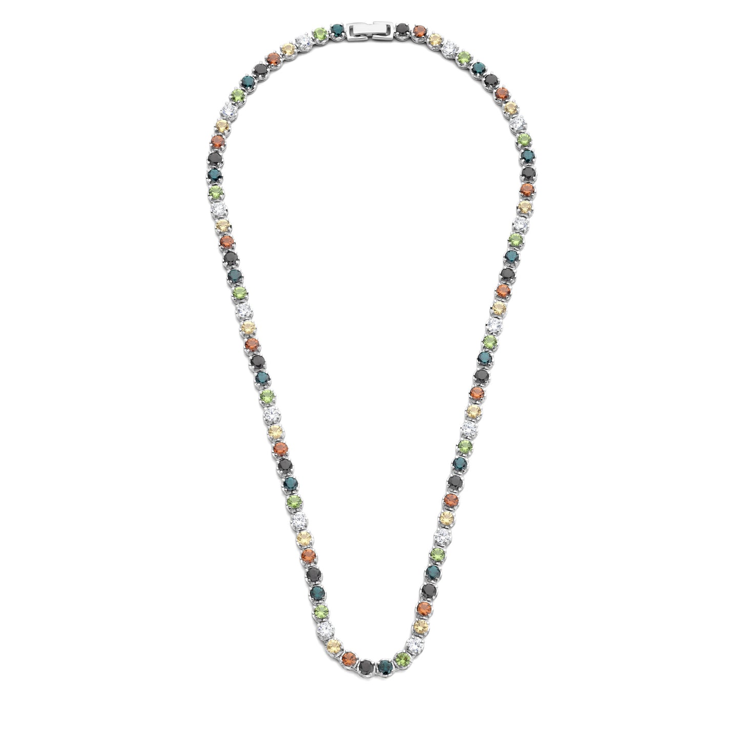Santa Maria del Fiore 925 sterling silver necklace with coloured zirconia stones - Parte di Me