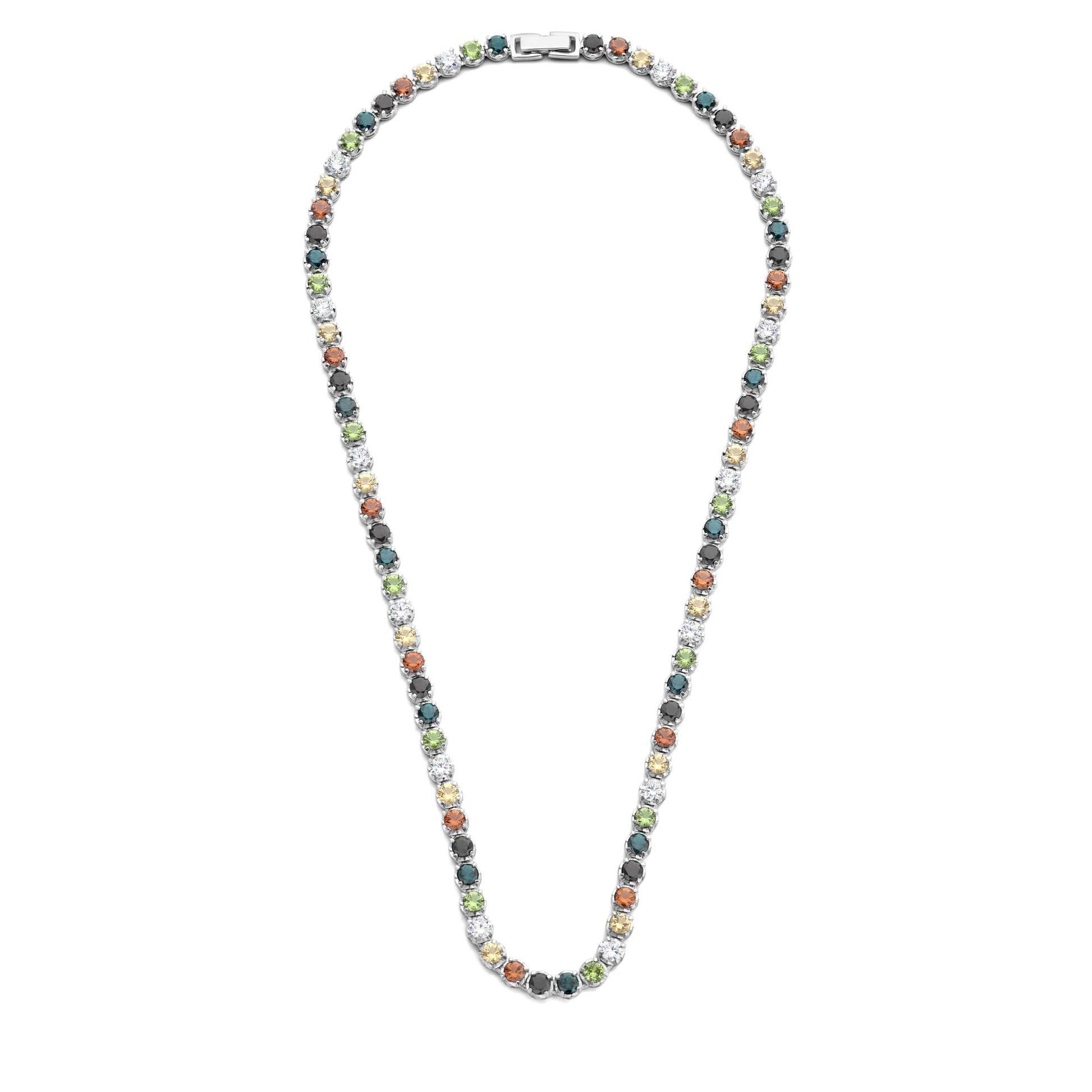Santa Maria del Fiore 925 sterling silver necklace with coloured zirconia stones - Parte di Me