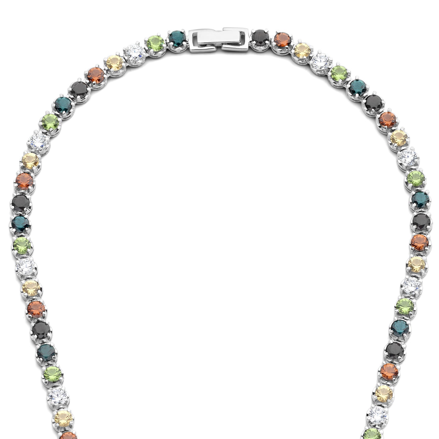 Santa Maria del Fiore 925 sterling silver necklace with coloured zirconia stones - Parte di Me