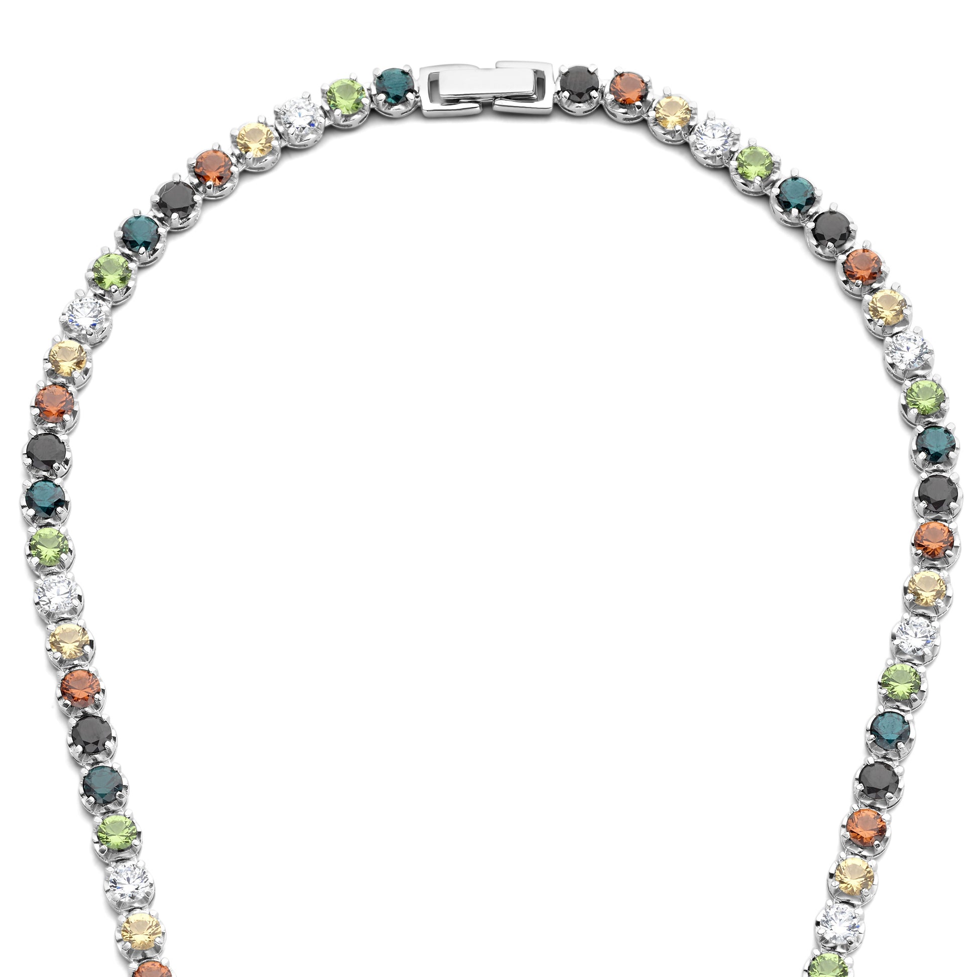 Santa Maria del Fiore 925 sterling silver necklace with coloured zirconia stones - Parte di Me
