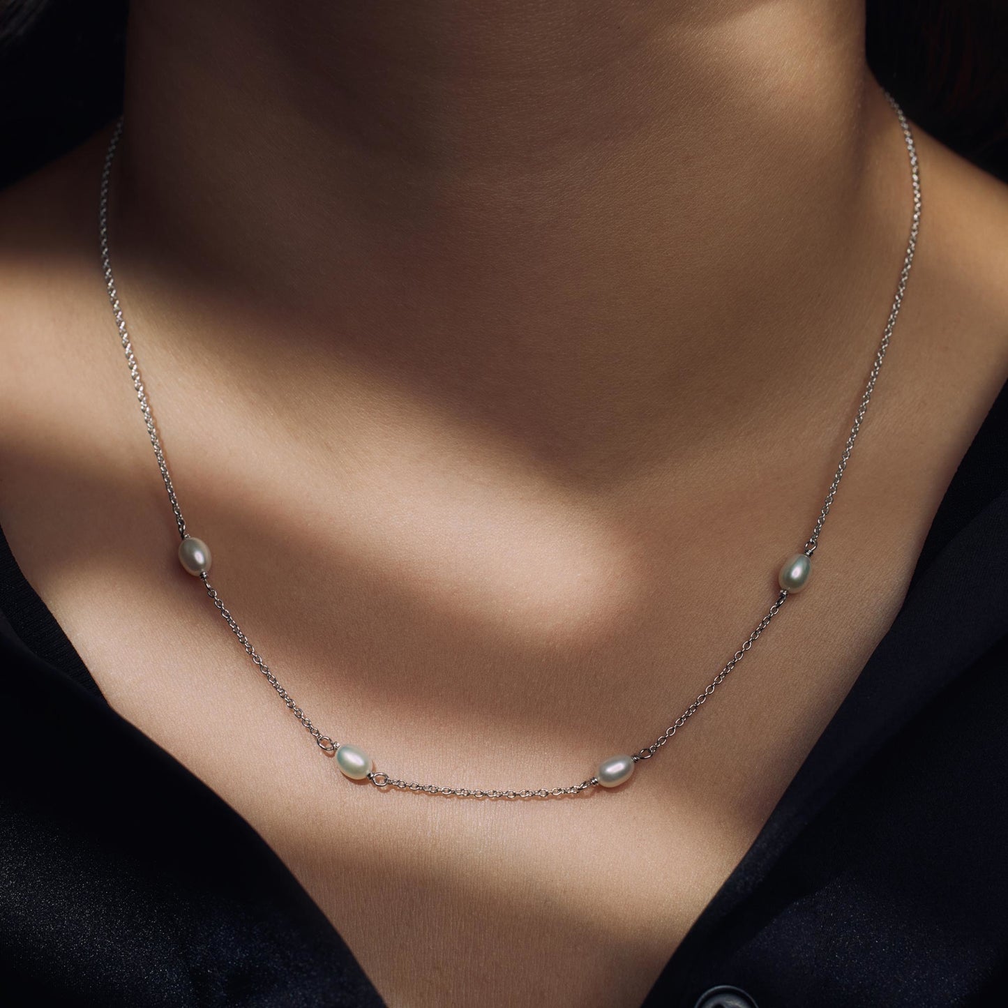 Brioso Cortona Ambra 925 sterling silver necklace with freshwater pearls - Parte di Me