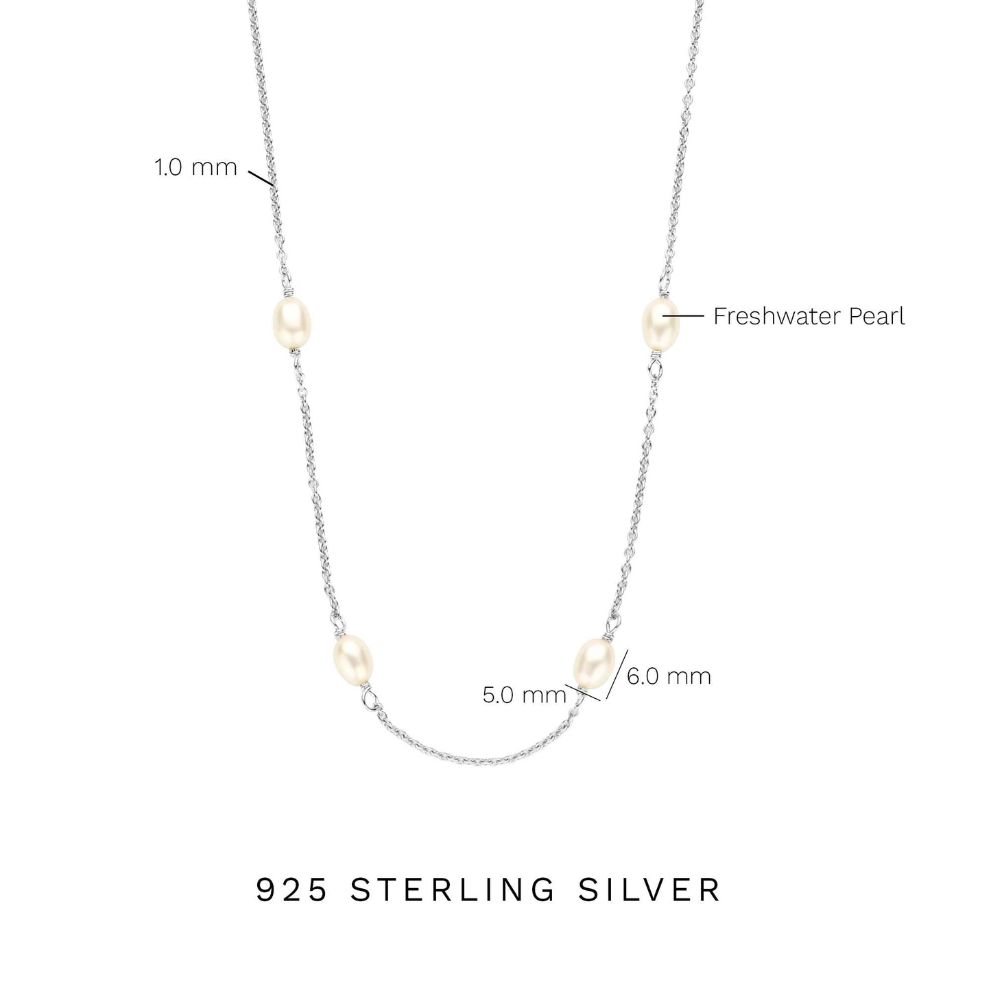 Brioso Cortona Ambra 925 sterling silver necklace with freshwater pearls - Parte di Me