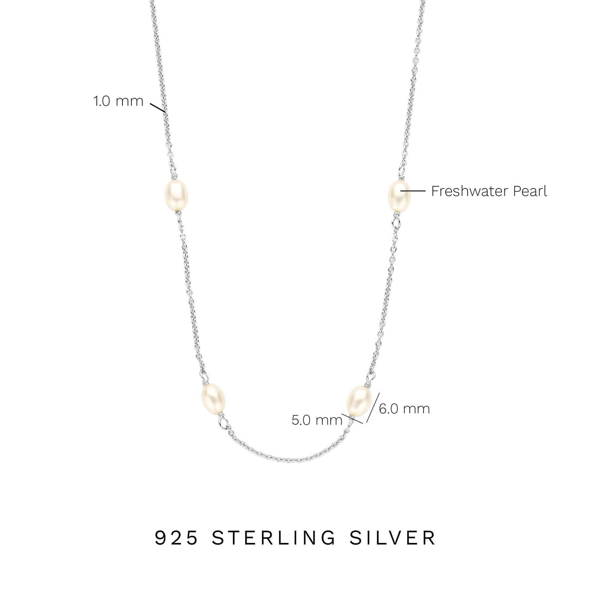 Brioso Cortona Ambra 925 sterling silver necklace with freshwater pearls - Parte di Me