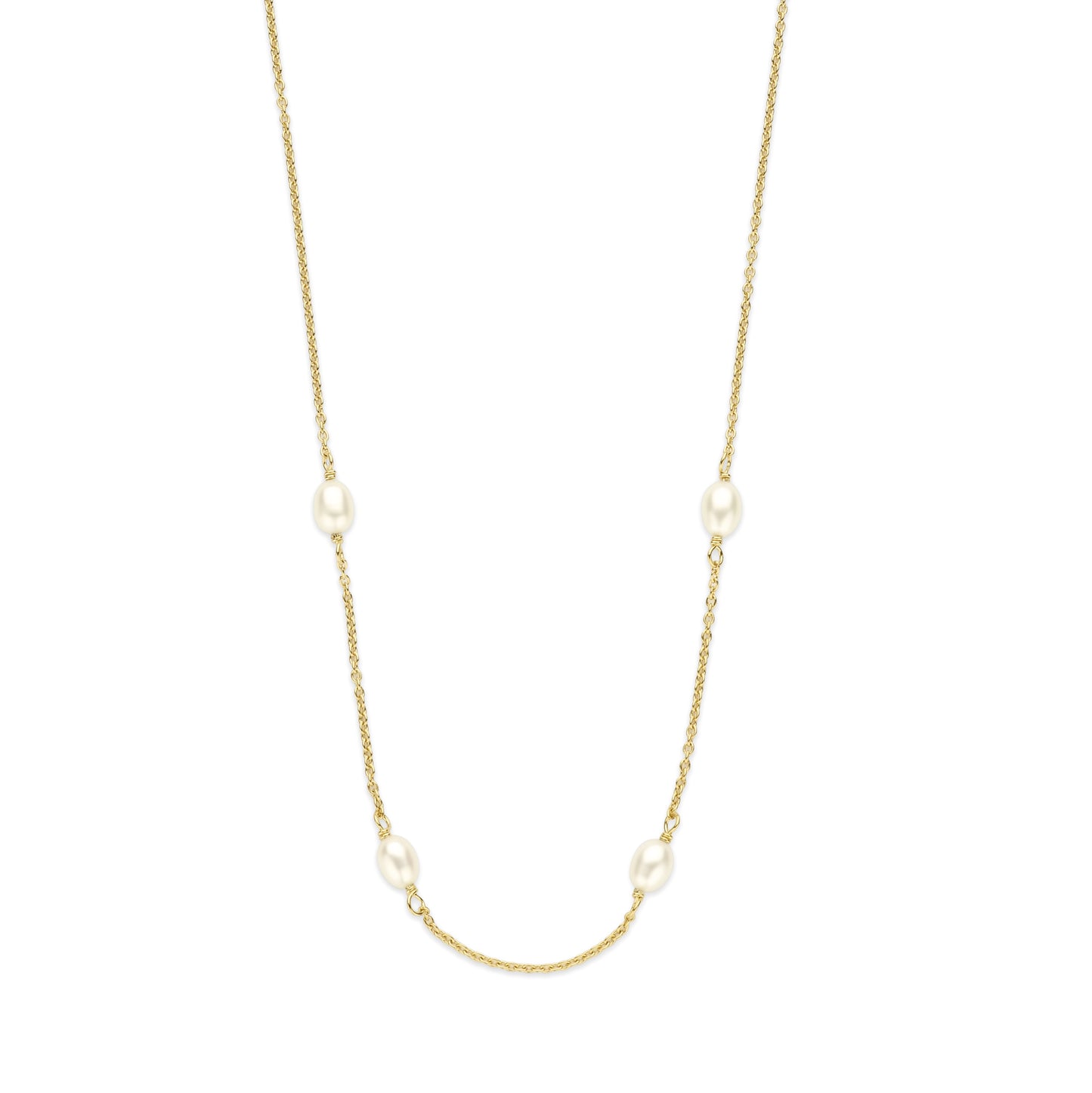 Brioso Cortona Ambra 925 sterling silver gold plated necklace with freshwater pearls - Parte di Me
