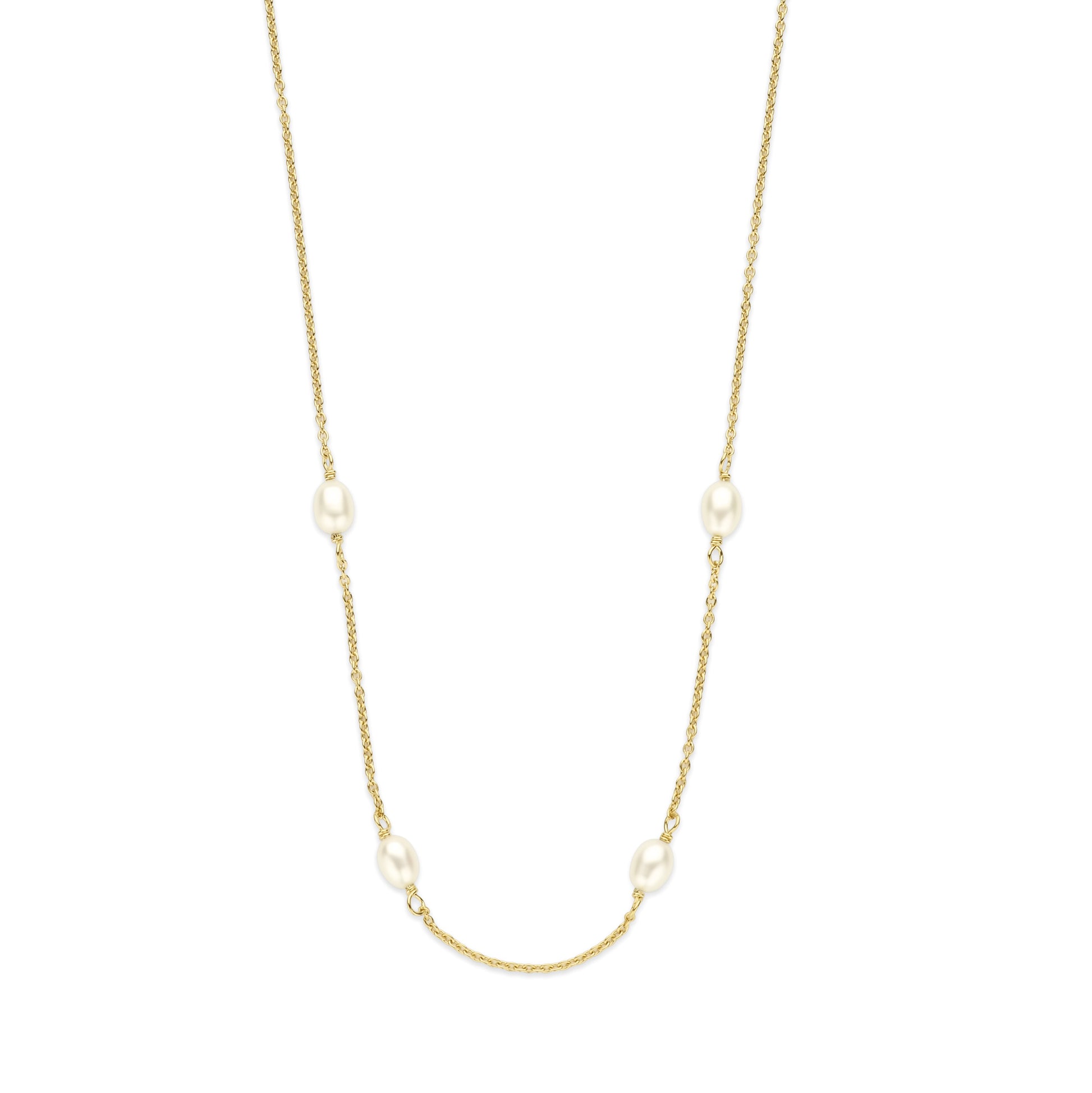 Brioso Cortona Ambra 925 sterling silver gold plated necklace with freshwater pearls - Parte di Me
