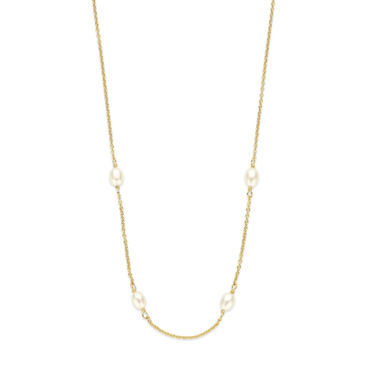 Brioso Cortona Ambra 925 sterling silver gold plated necklace with freshwater pearls - Parte di Me