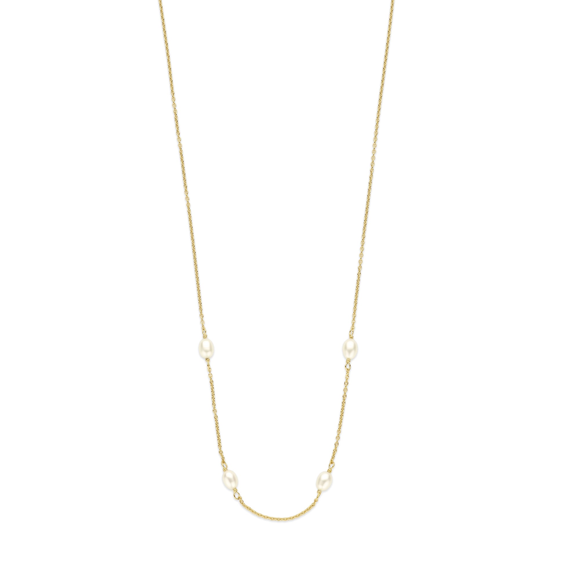 Brioso Cortona Ambra 925 sterling silver gold plated necklace with freshwater pearls - Parte di Me