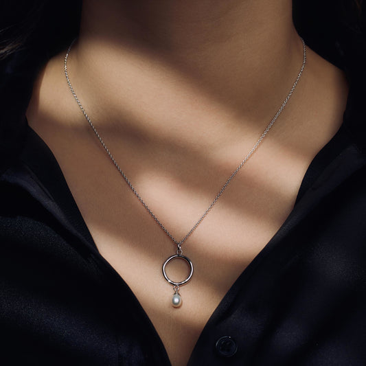 Brioso Cortona Ambra 925 sterling silver necklace with freshwater pearl - Parte di Me