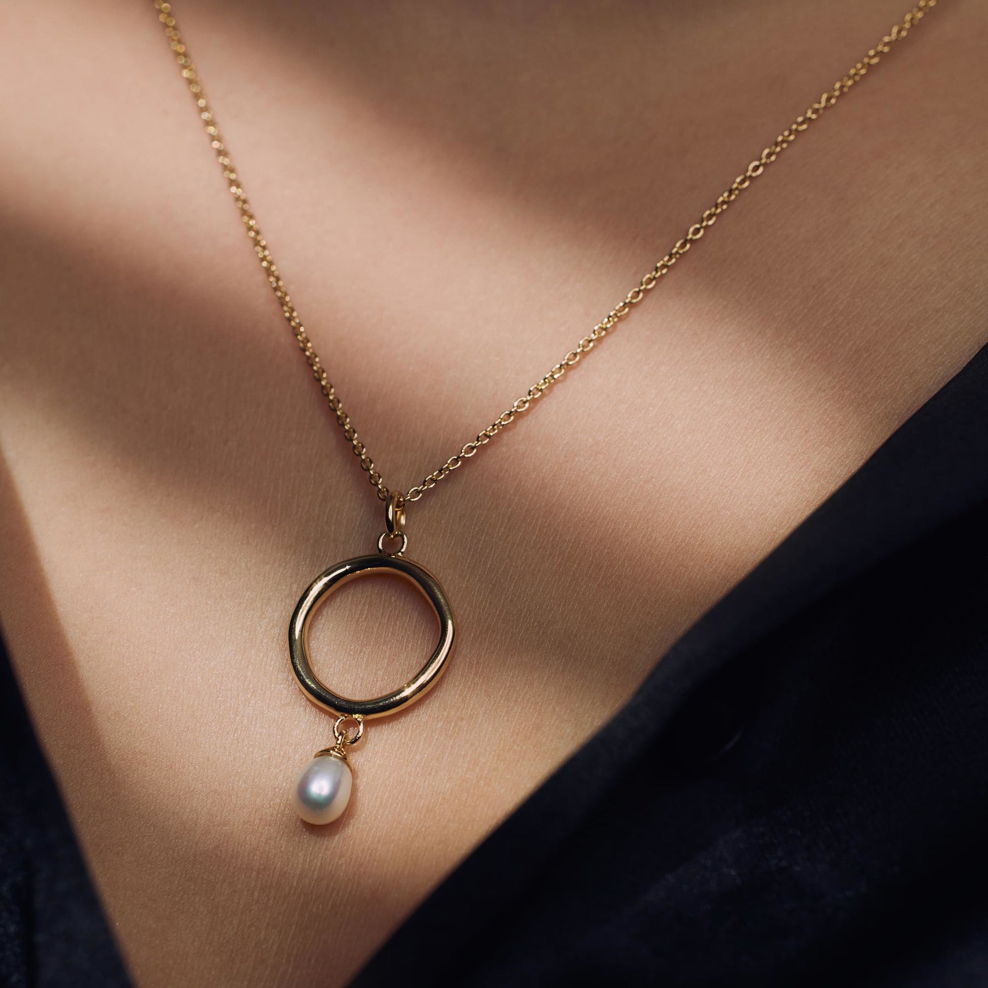 Brioso Cortona Ambra 925 sterling silver gold plated necklace with freshwater pearl - Parte di Me