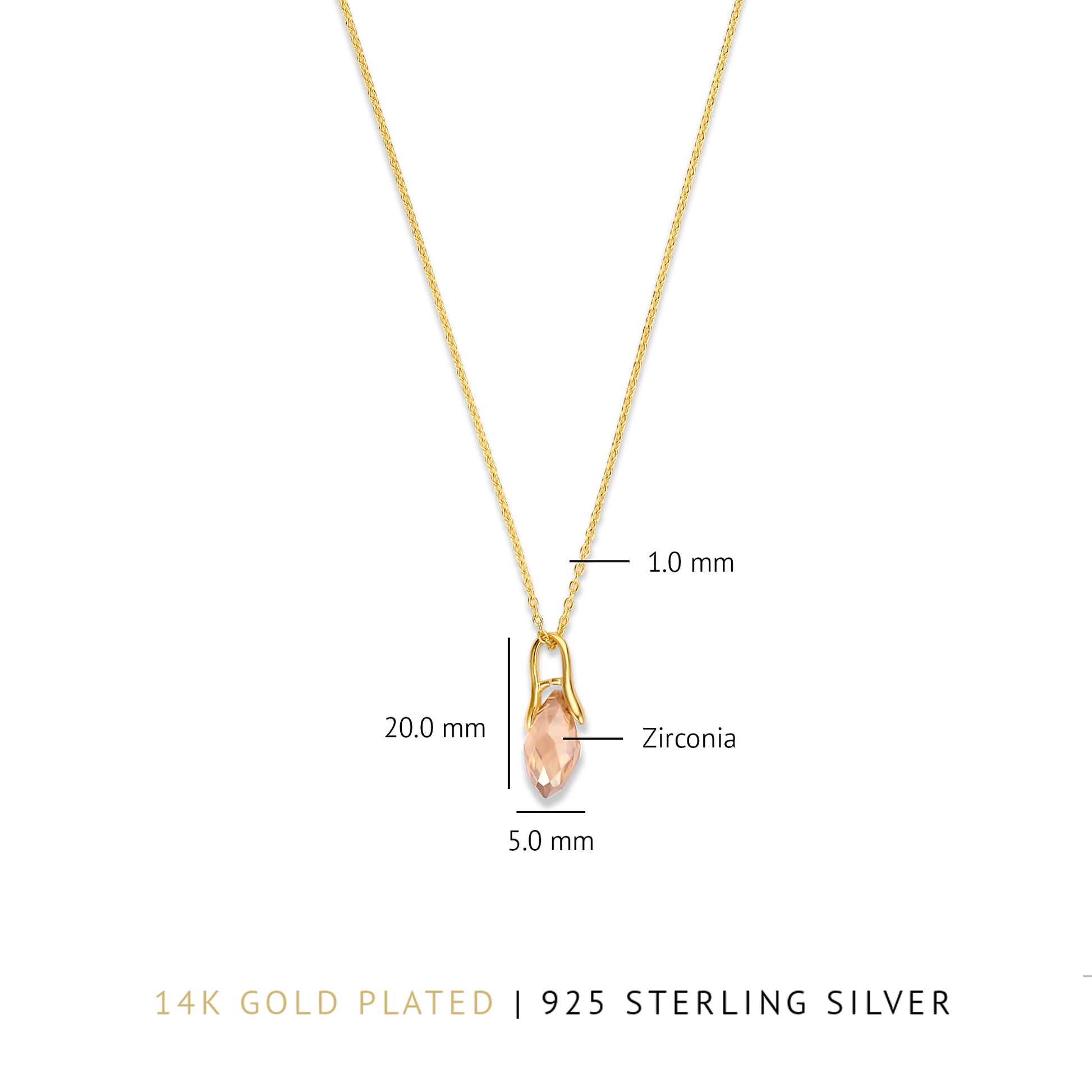 La Sirena Ombrone 925 sterling silver gold plated necklace - Parte di Me